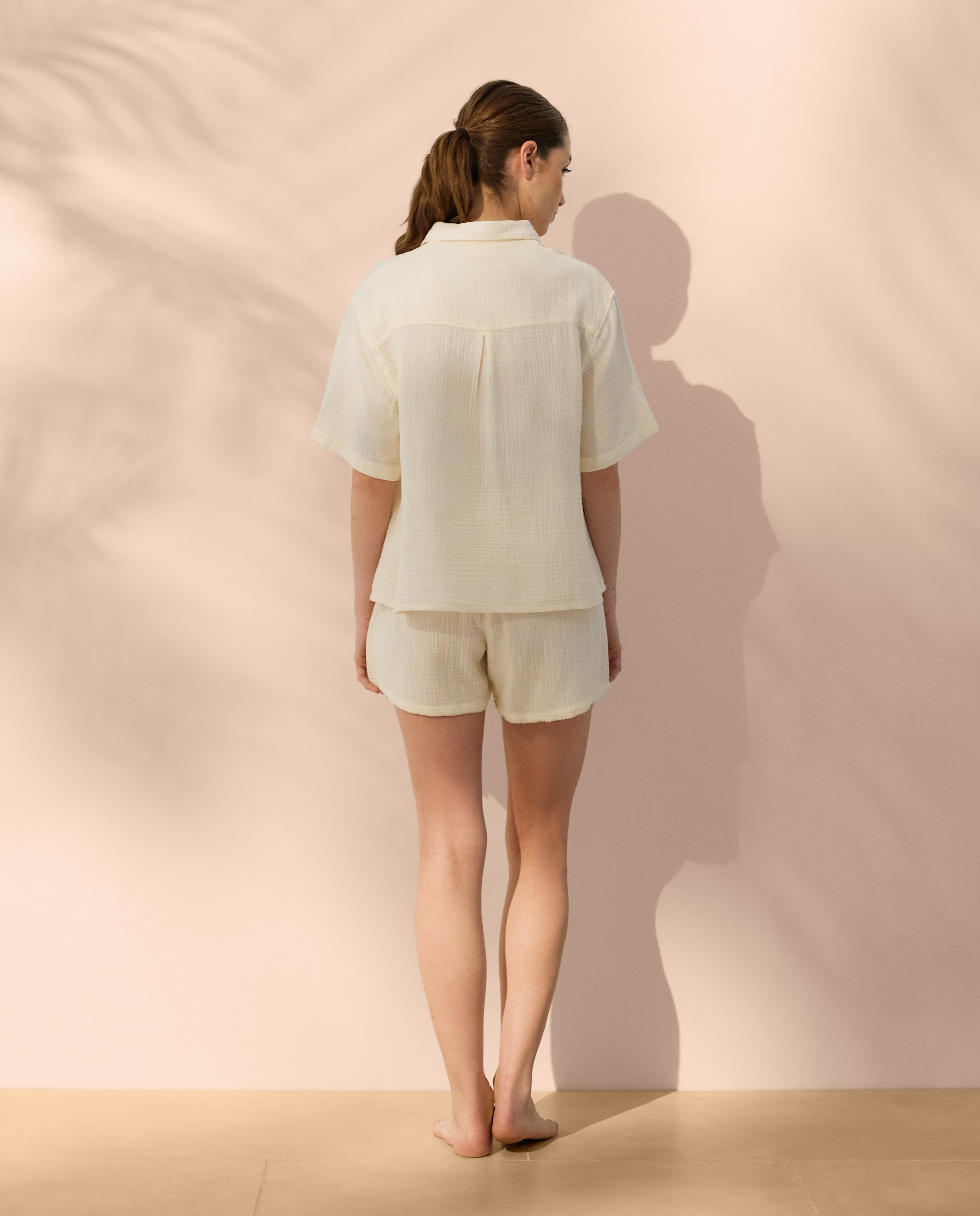 Conjunto de Camisa com Botões e Calções 120 Cru-2