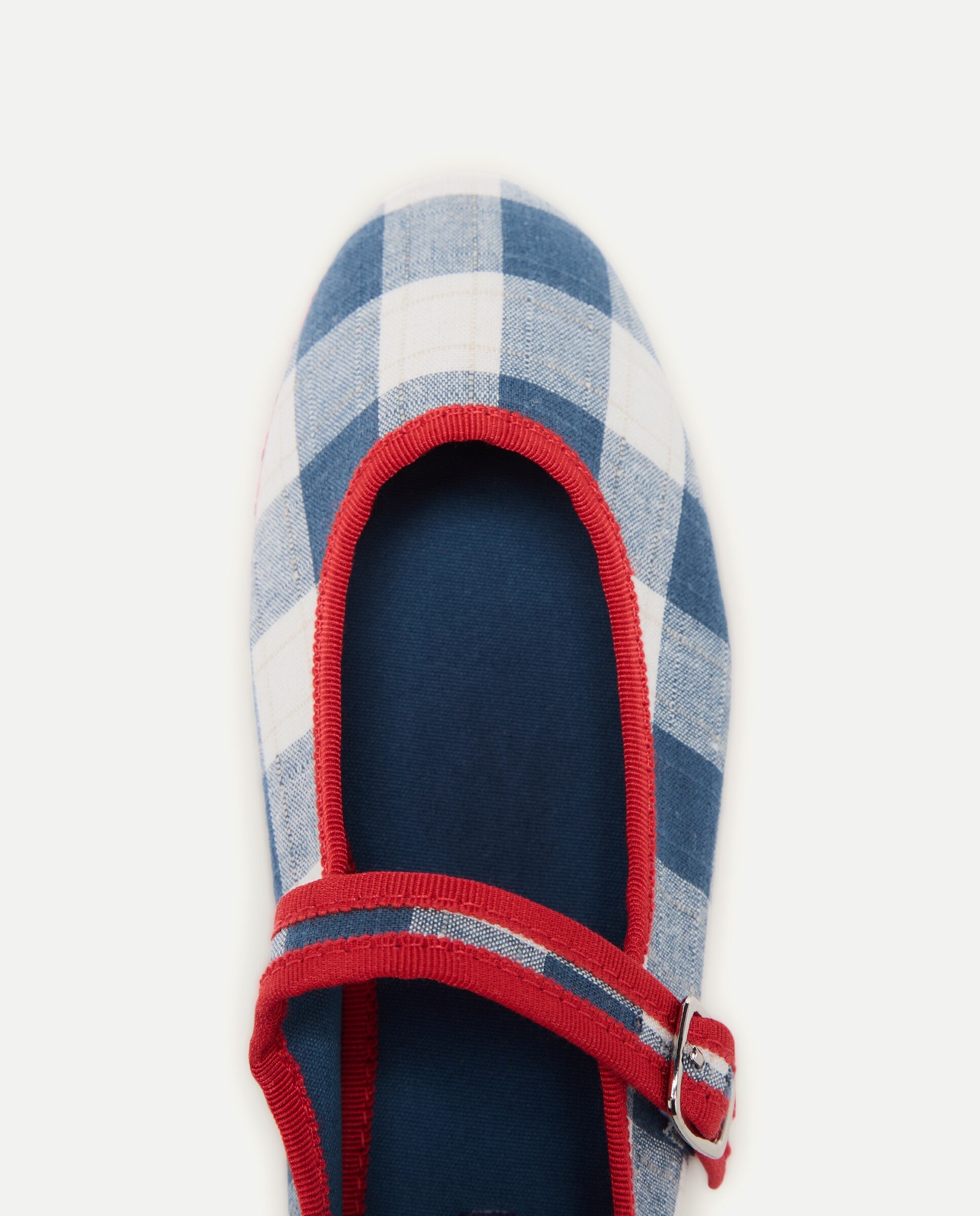 Sapatos de Presilha aos Quadrados Vichy Azul-4