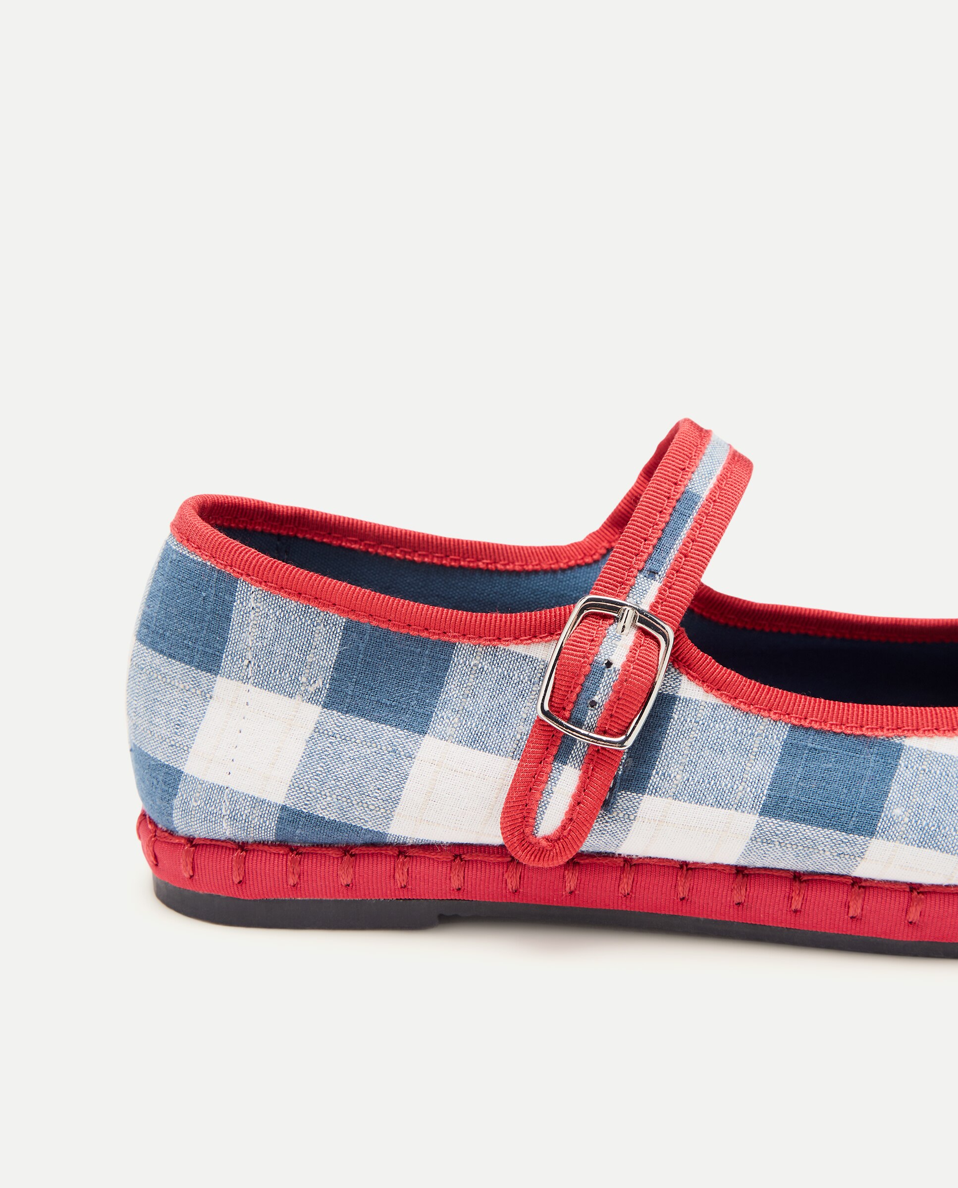 Sapatos de Presilha aos Quadrados Vichy Azul-5