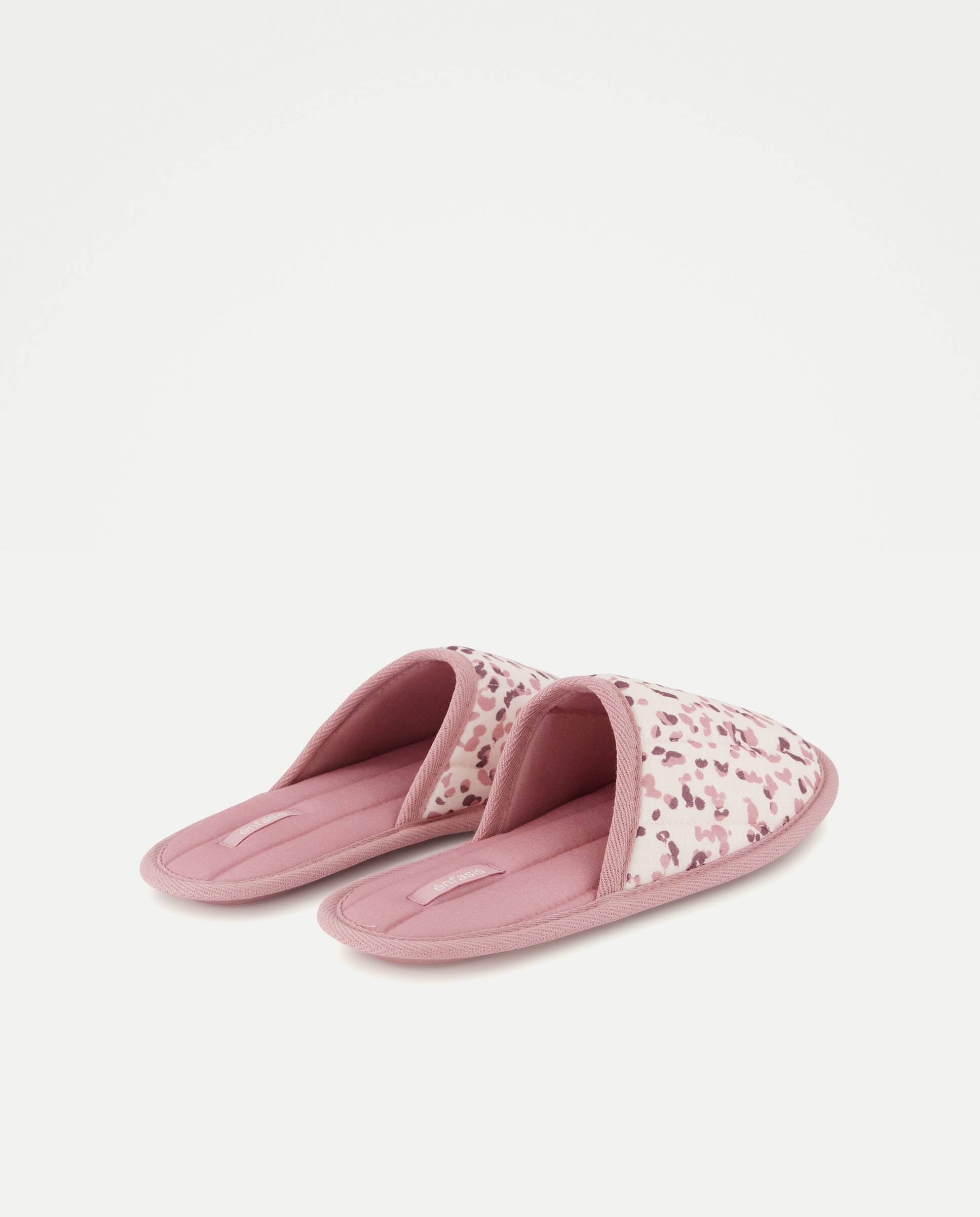 Zapatillas destalonadas de mujer estampadas - Énfasis - Rosa Rosa-3
