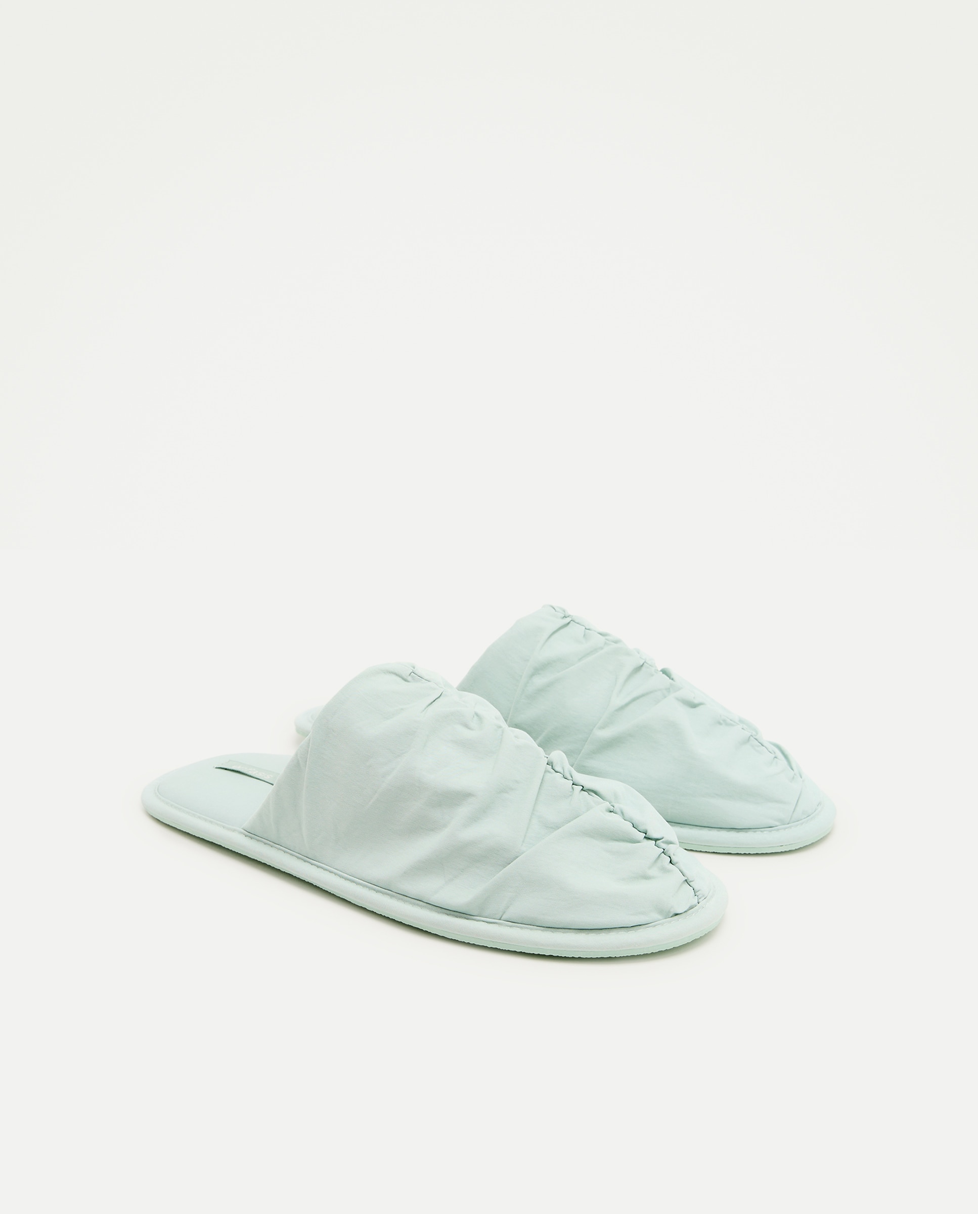 Zapatilla de mujer destalonada con frunce - Énfasis - 582 Verde agua 582 Verde agua-2