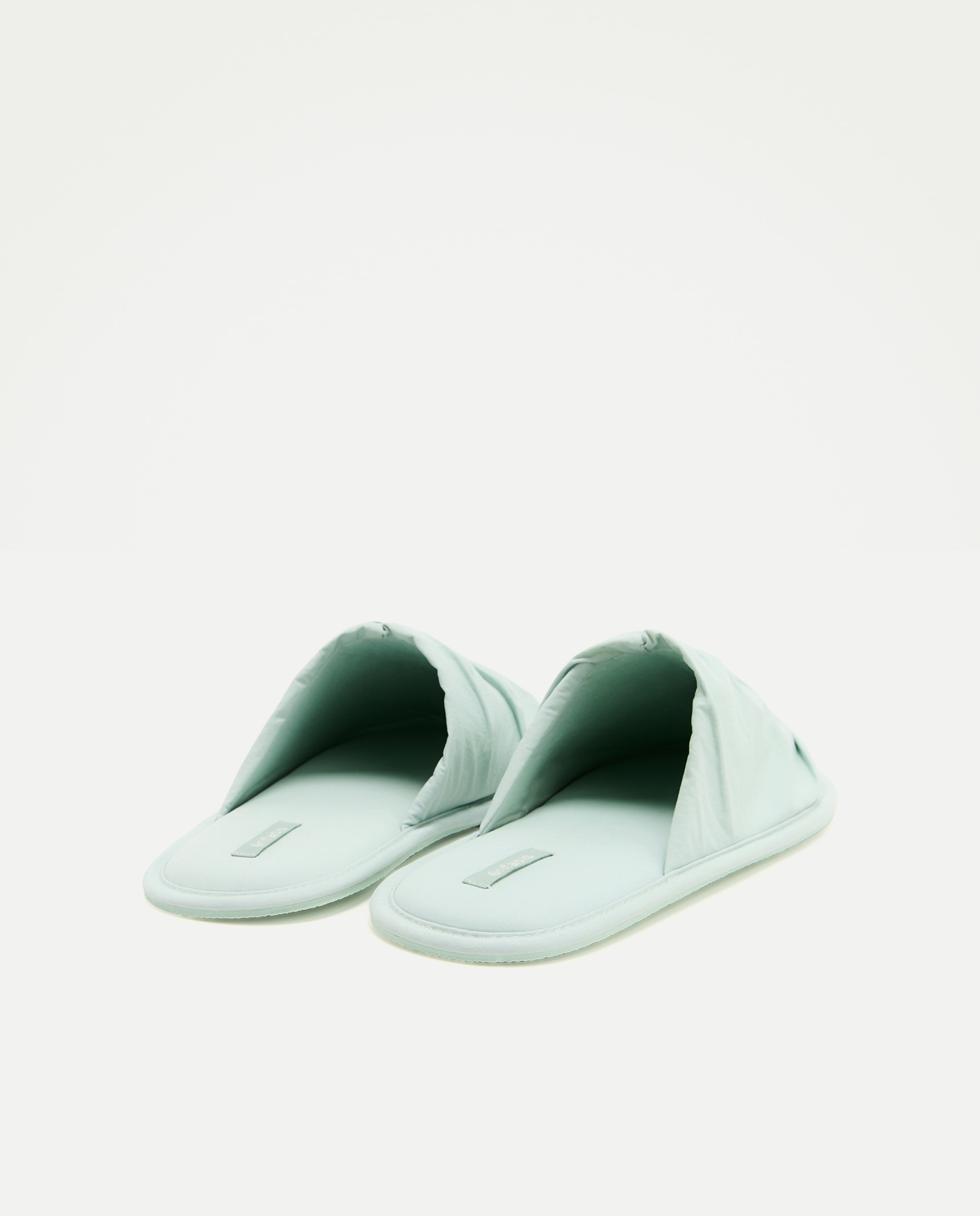 Zapatilla de mujer destalonada con frunce - Énfasis - 582 Verde agua 582 Verde agua-3