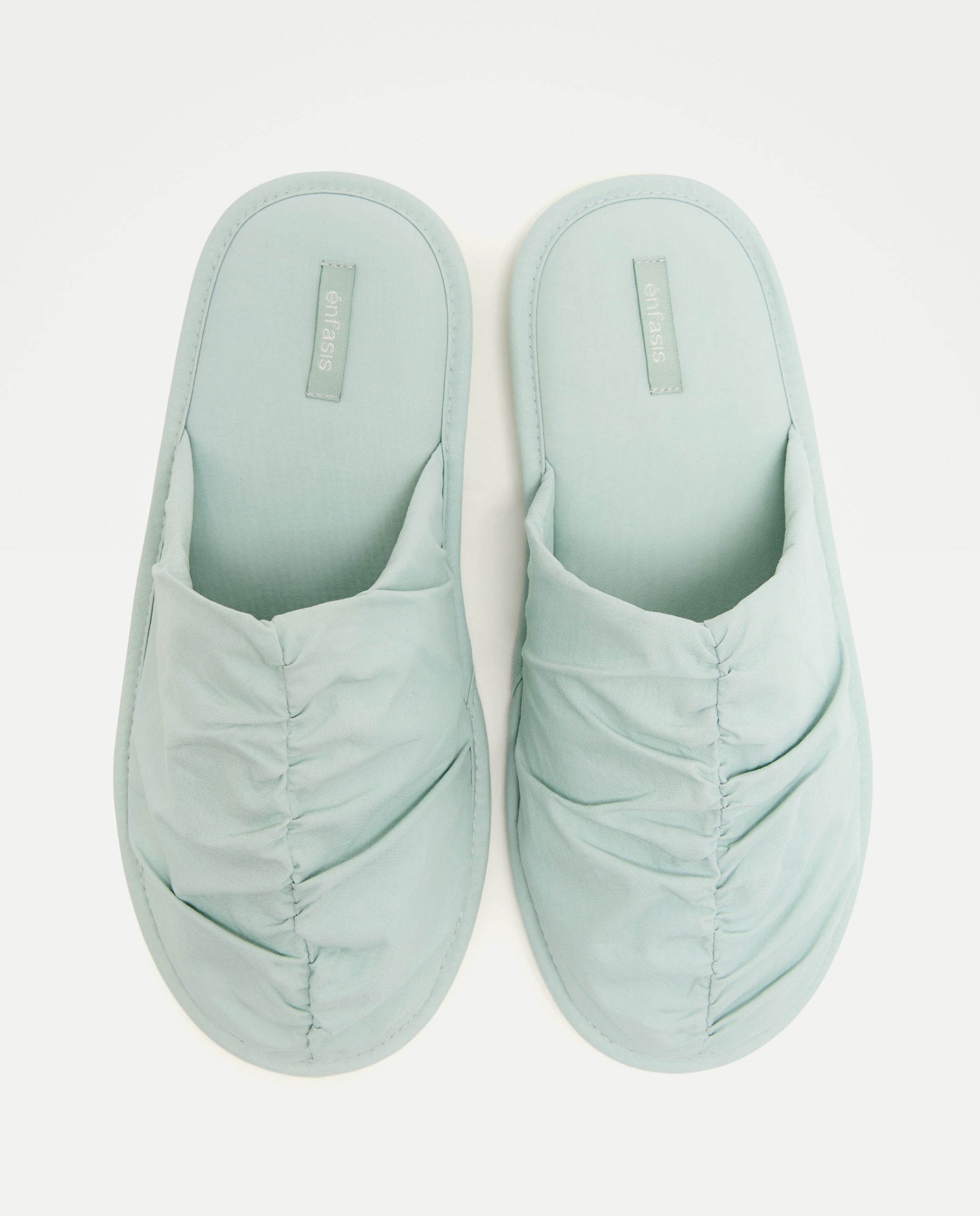 Zapatilla de mujer destalonada con frunce - Énfasis - 582 Verde agua 582 Verde agua-4
