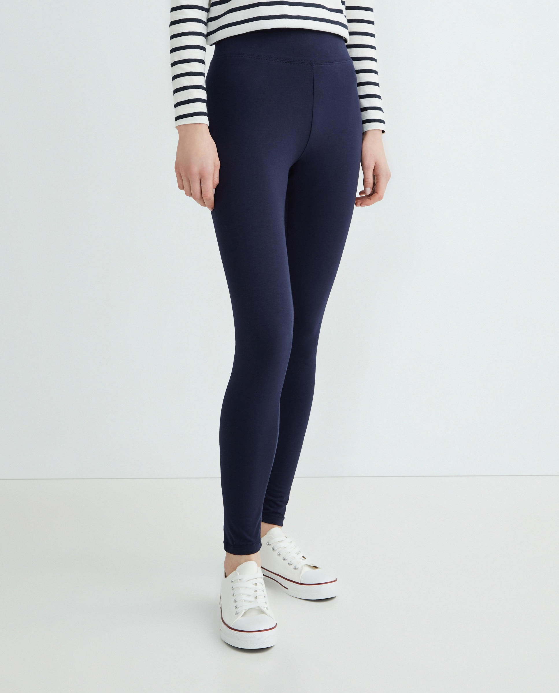 Legging de mujer básico liso Azul marino-2