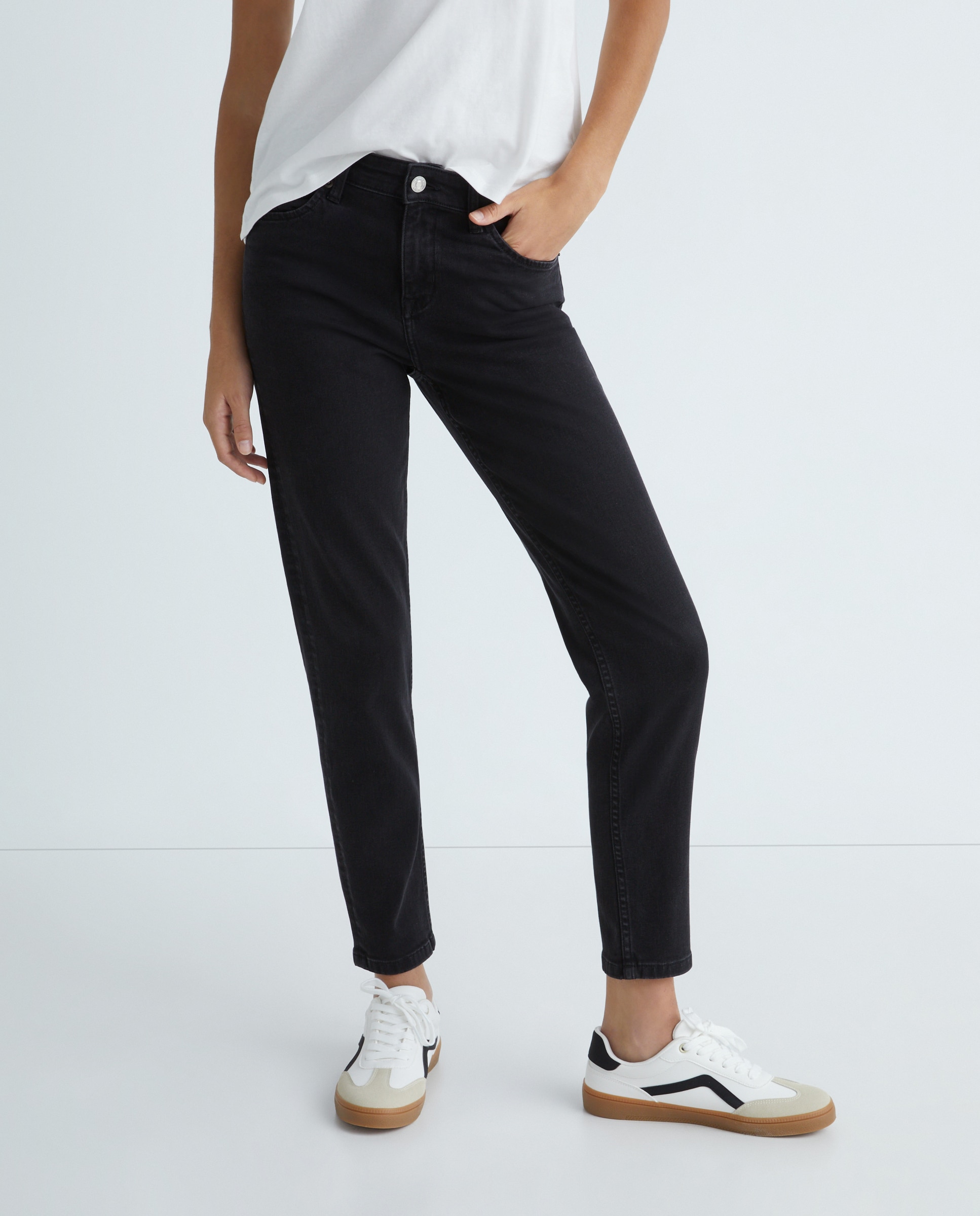 Pantalón mujer denim skinny Negro-2