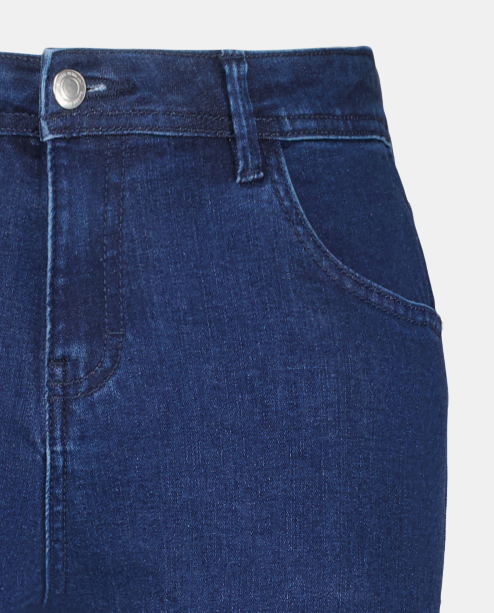 Pantalón denim mujer recto Azul oscuro-5