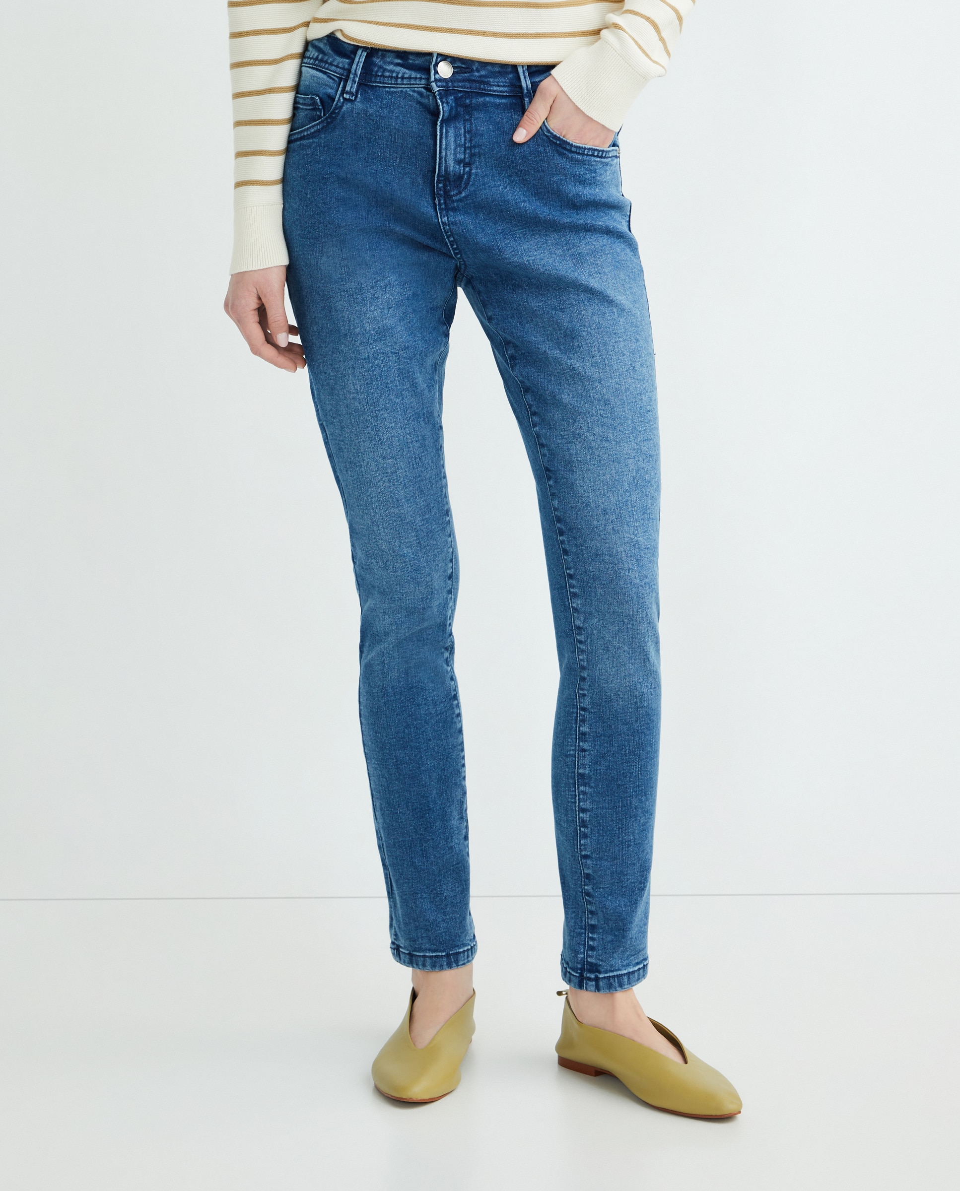 Pantalón denim mujer recto Azul-2
