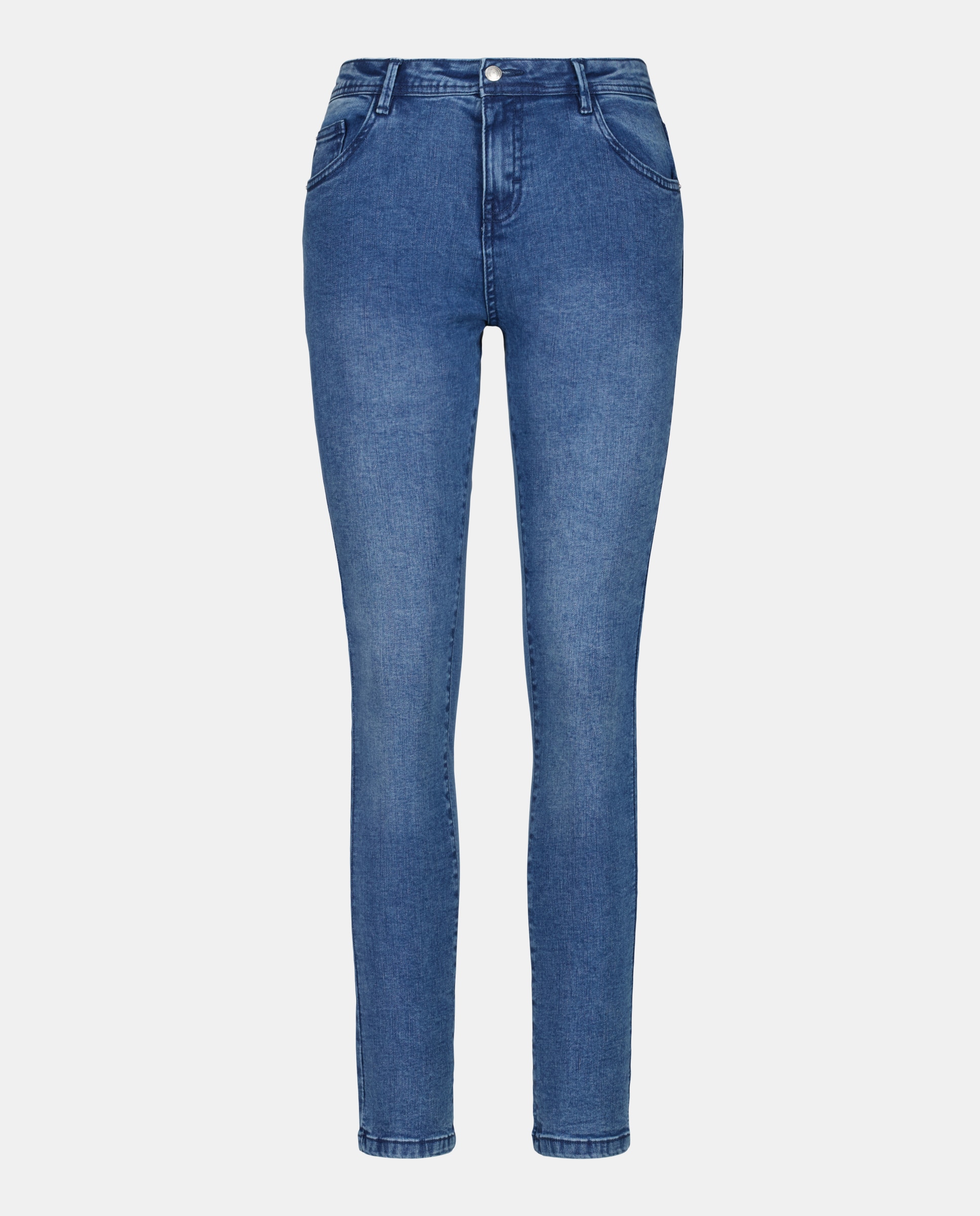 Pantalón denim mujer recto Azul-4