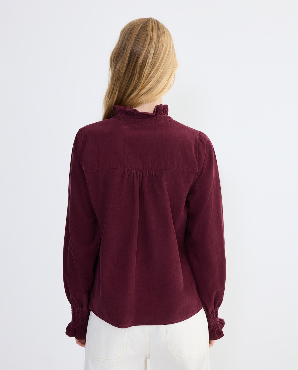 Blusa de micropana de mujer romántica Morado-3