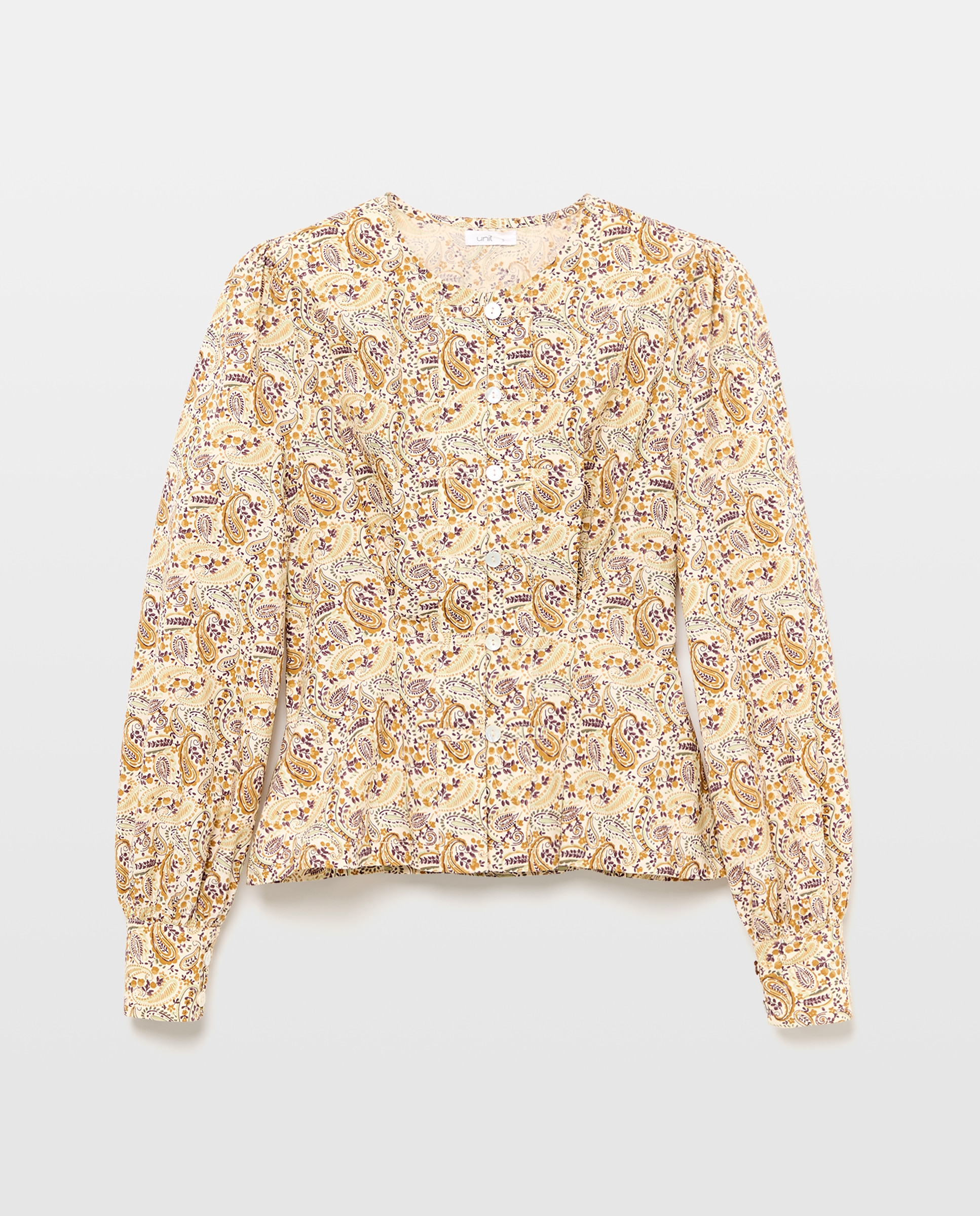 Blusa de mujer estampada paisley Blanco-4