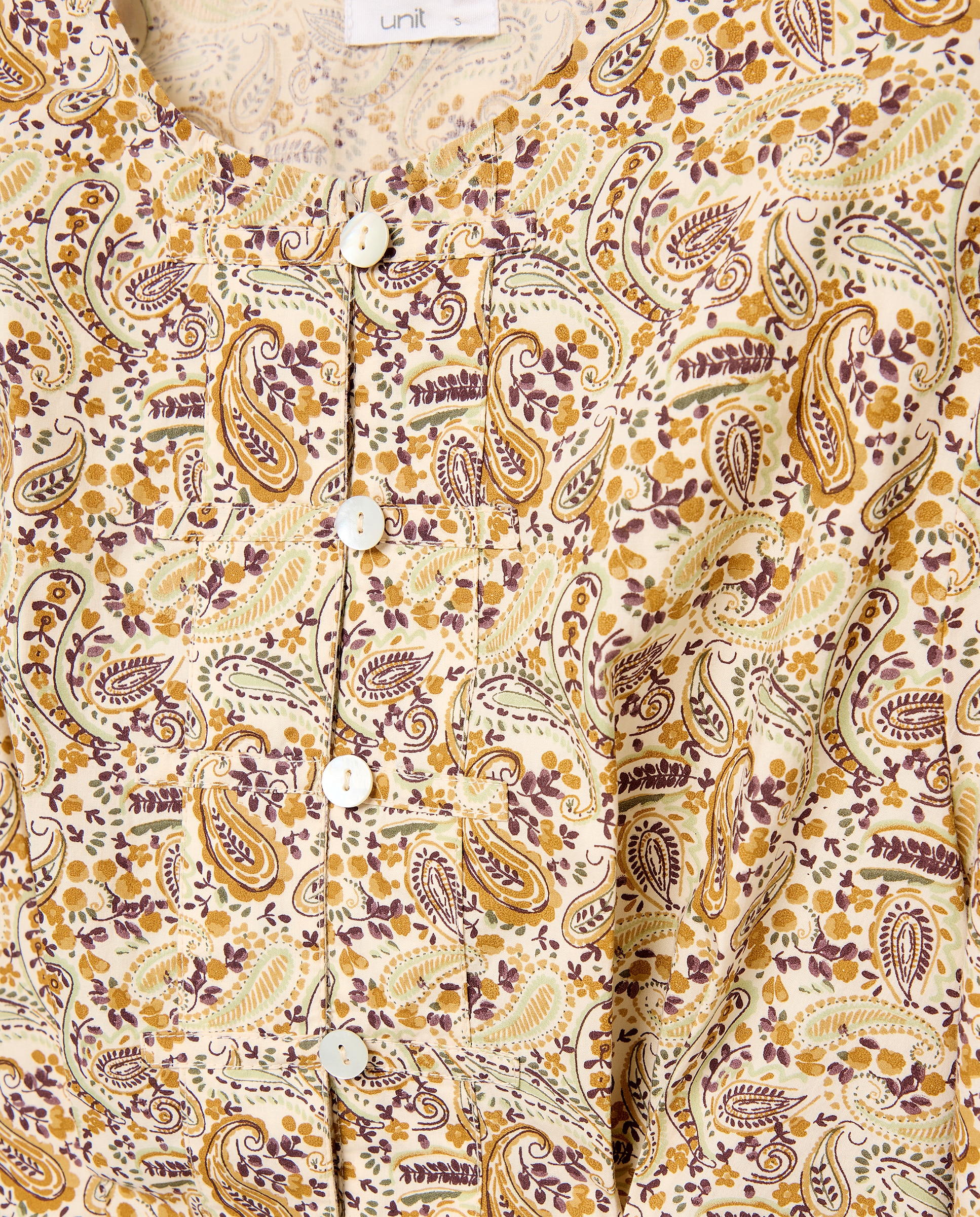 Blusa de mujer estampada paisley Blanco-5