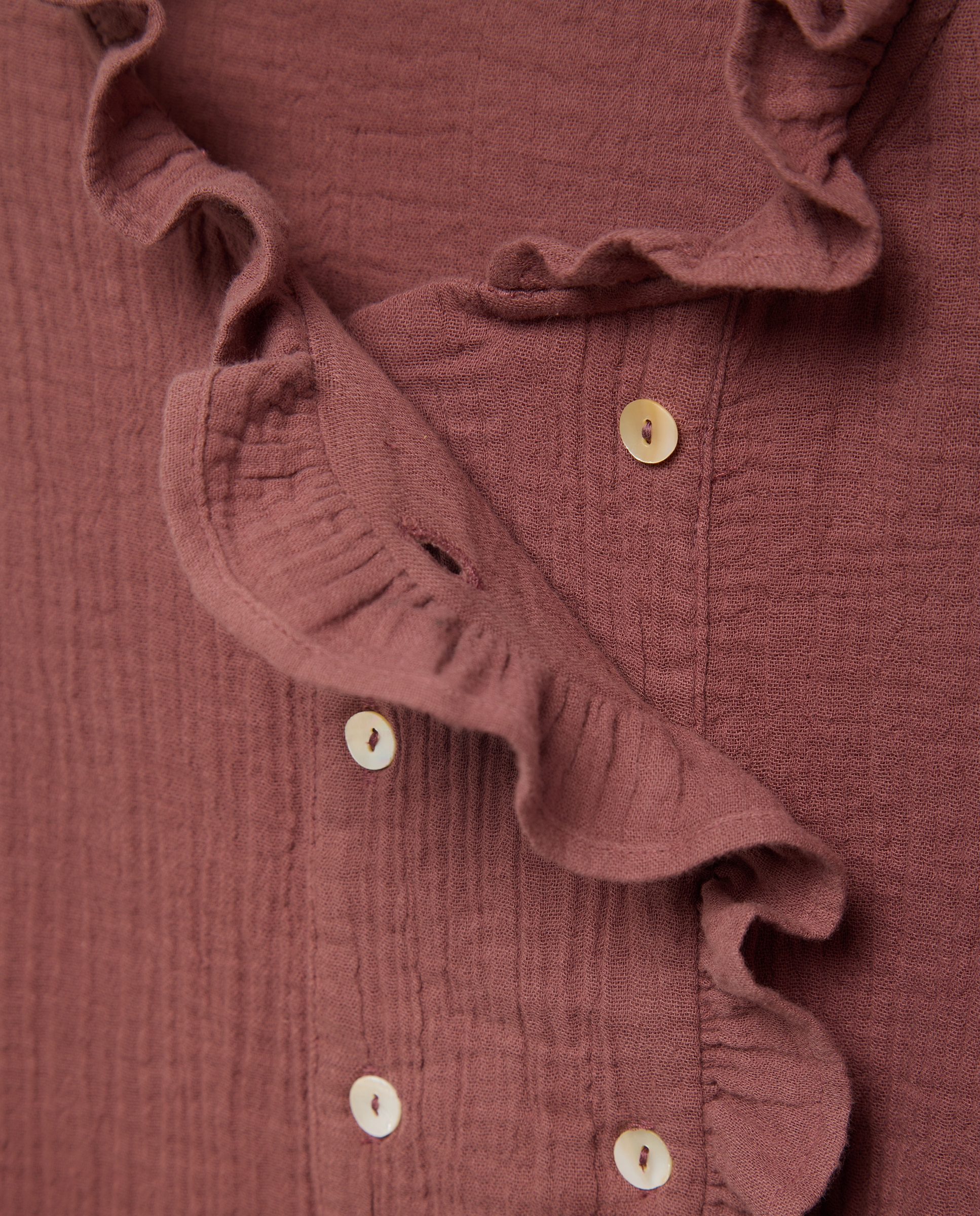 Blusa de mujer de algodón con volante Morado-5