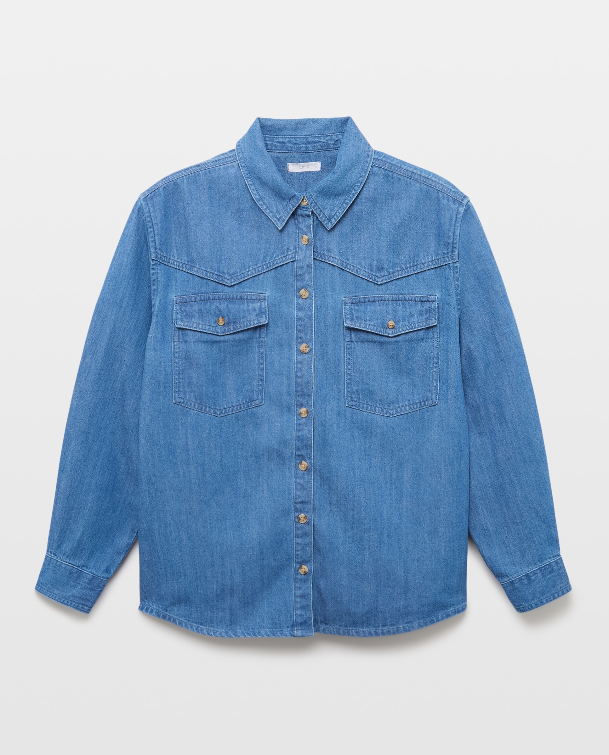 Sobrecamisa de mujer denim Azul pálido-4