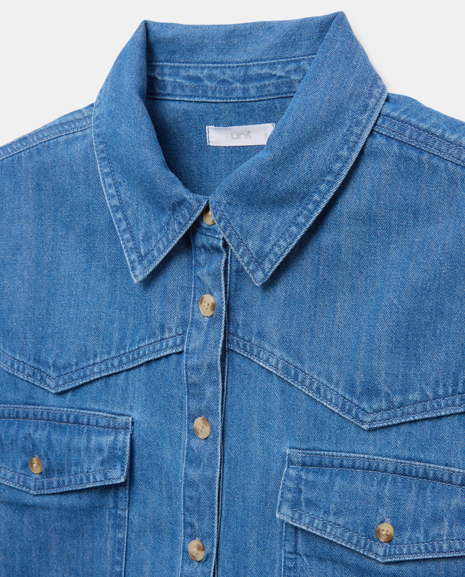 Sobrecamisa de mujer denim Azul pálido-5