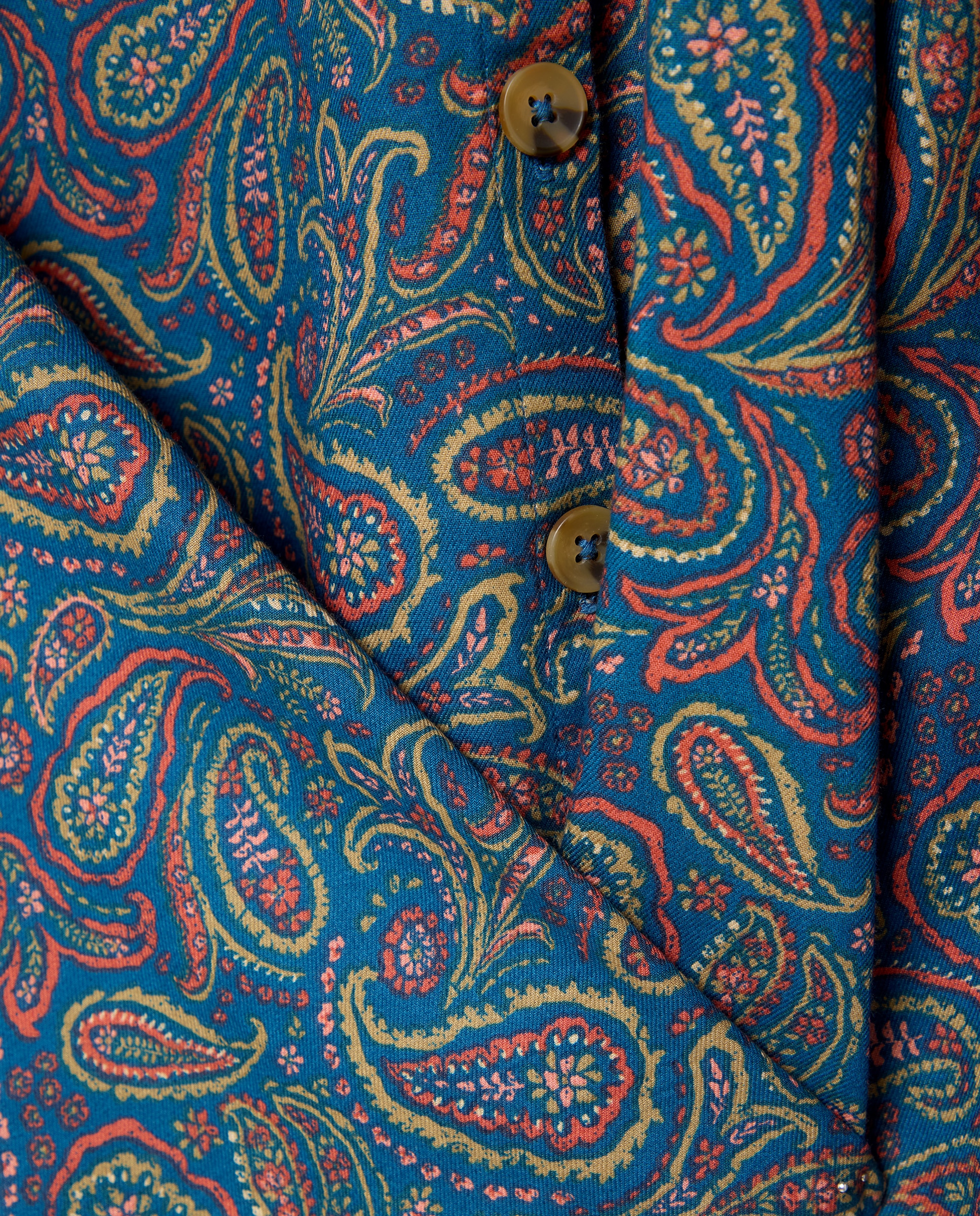 Blusa de mujer cruzada paisley Azul-5