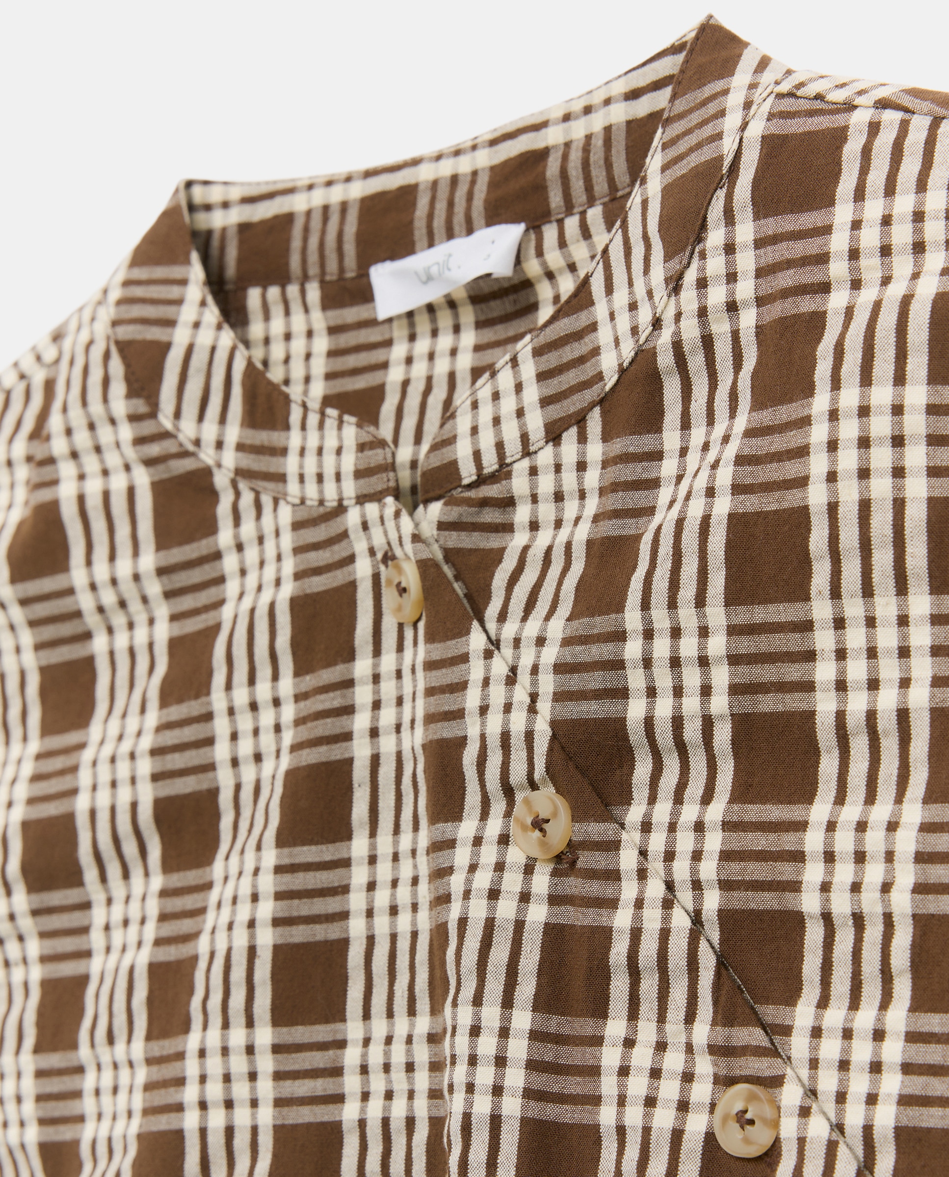 Blusa de mujer de cuadros total look Marrón-6