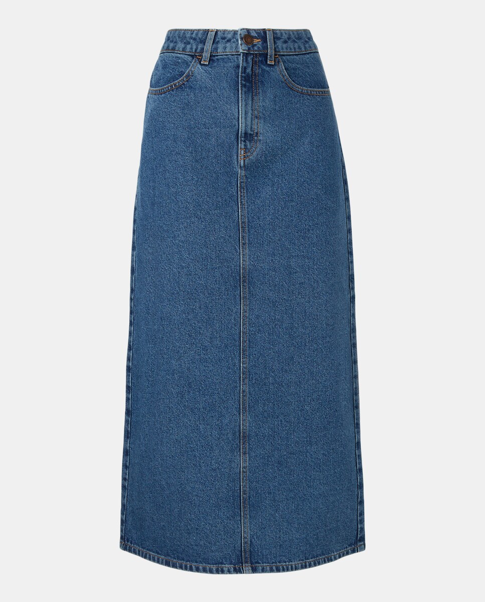 Falda vaquera de mujer Azul pálido-4