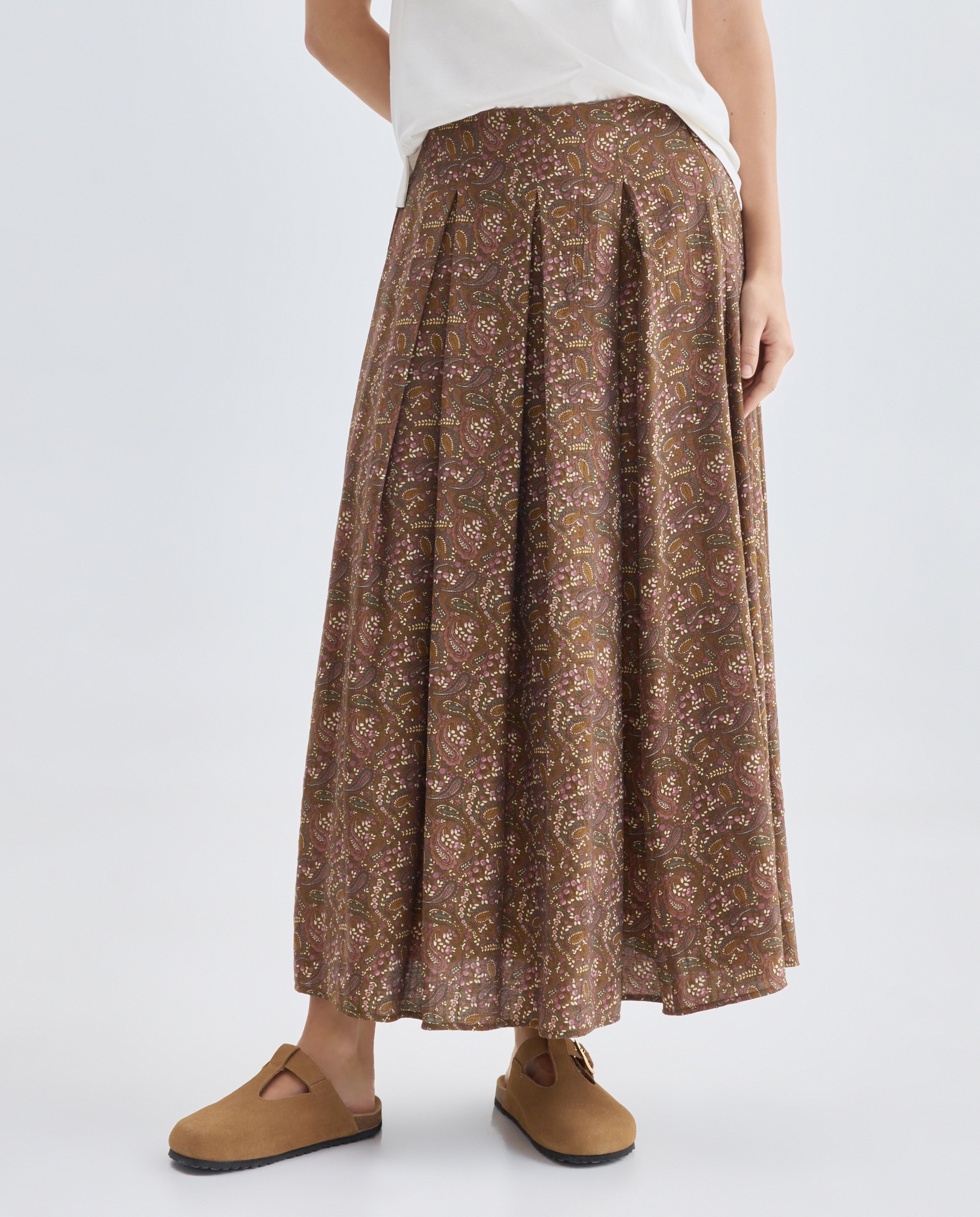 Falda de mujer paisley Marrón-2