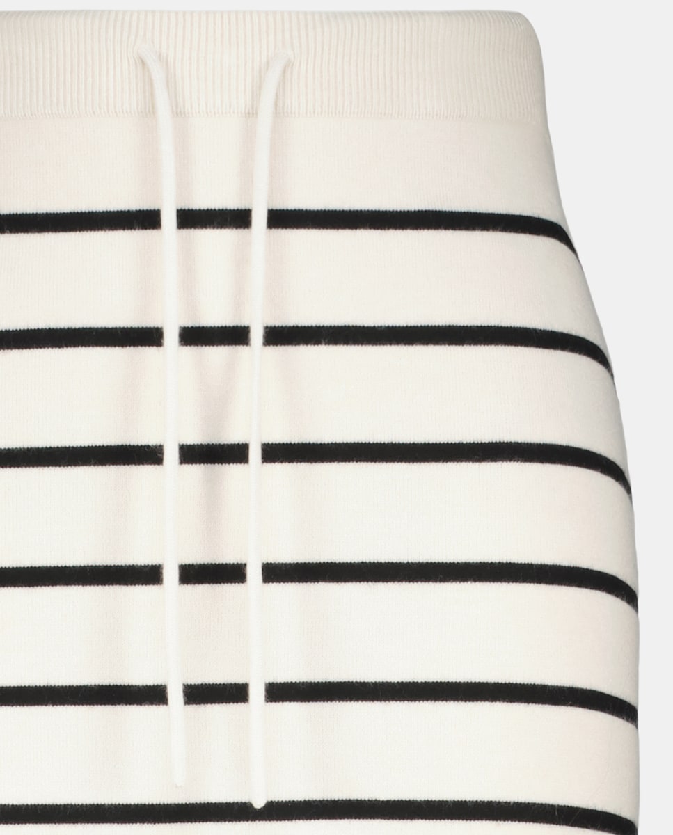 Falda de mujer midi de punto Blanco-5