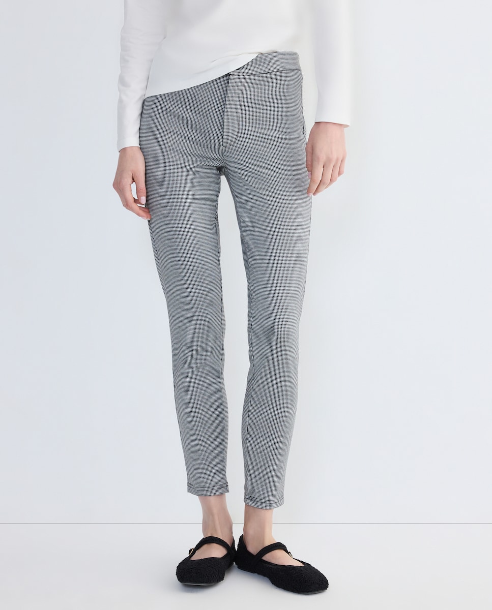 legging mujer básico con botón Negro-2