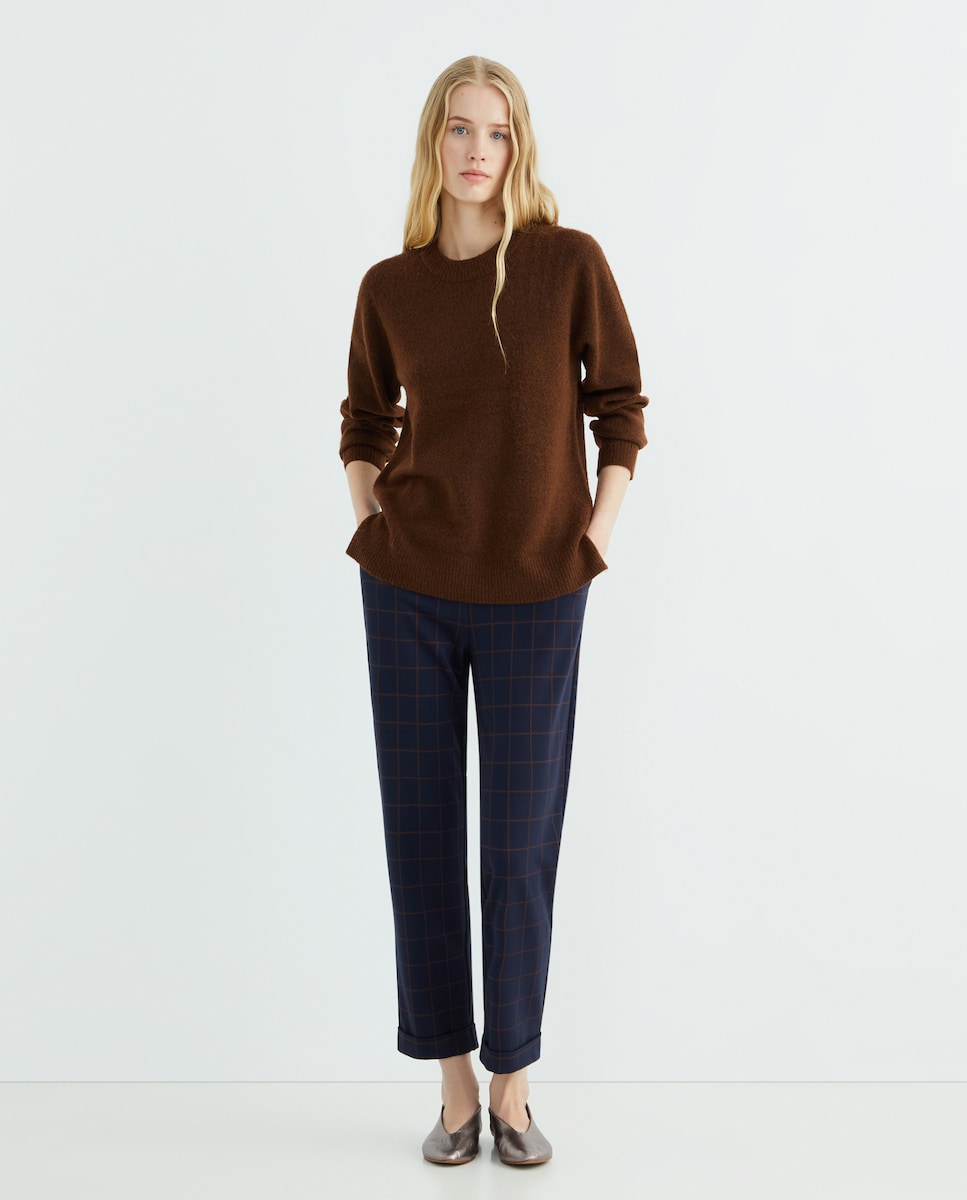 Jogger mujer cuadros Azul-1