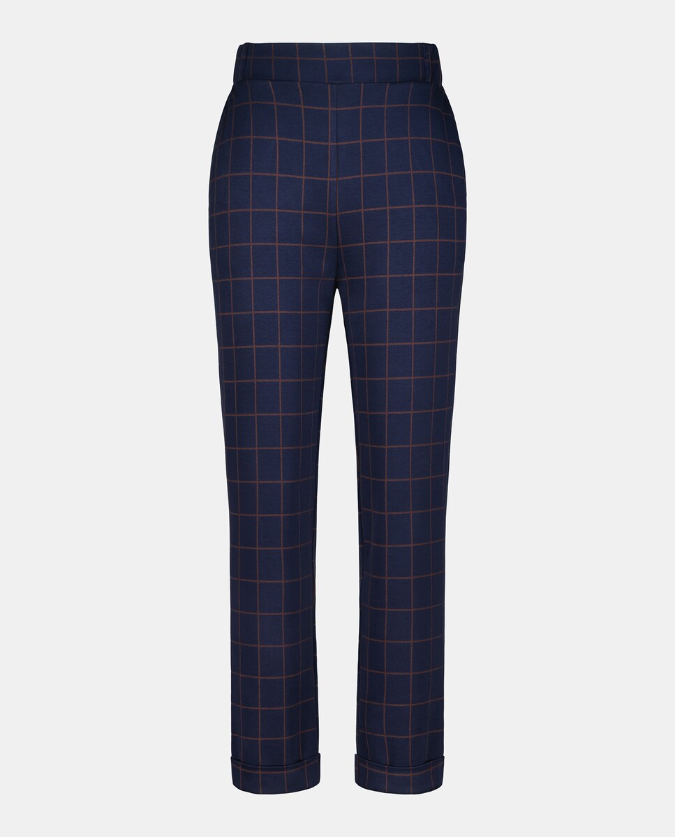 Jogger mujer cuadros Azul-4