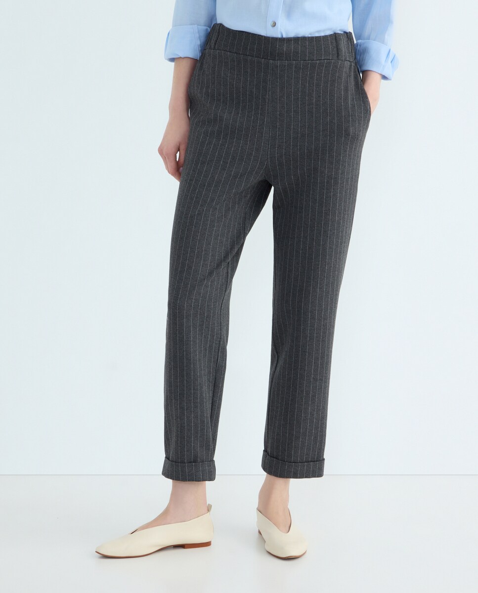 Jogger mujer rayas Gris-2