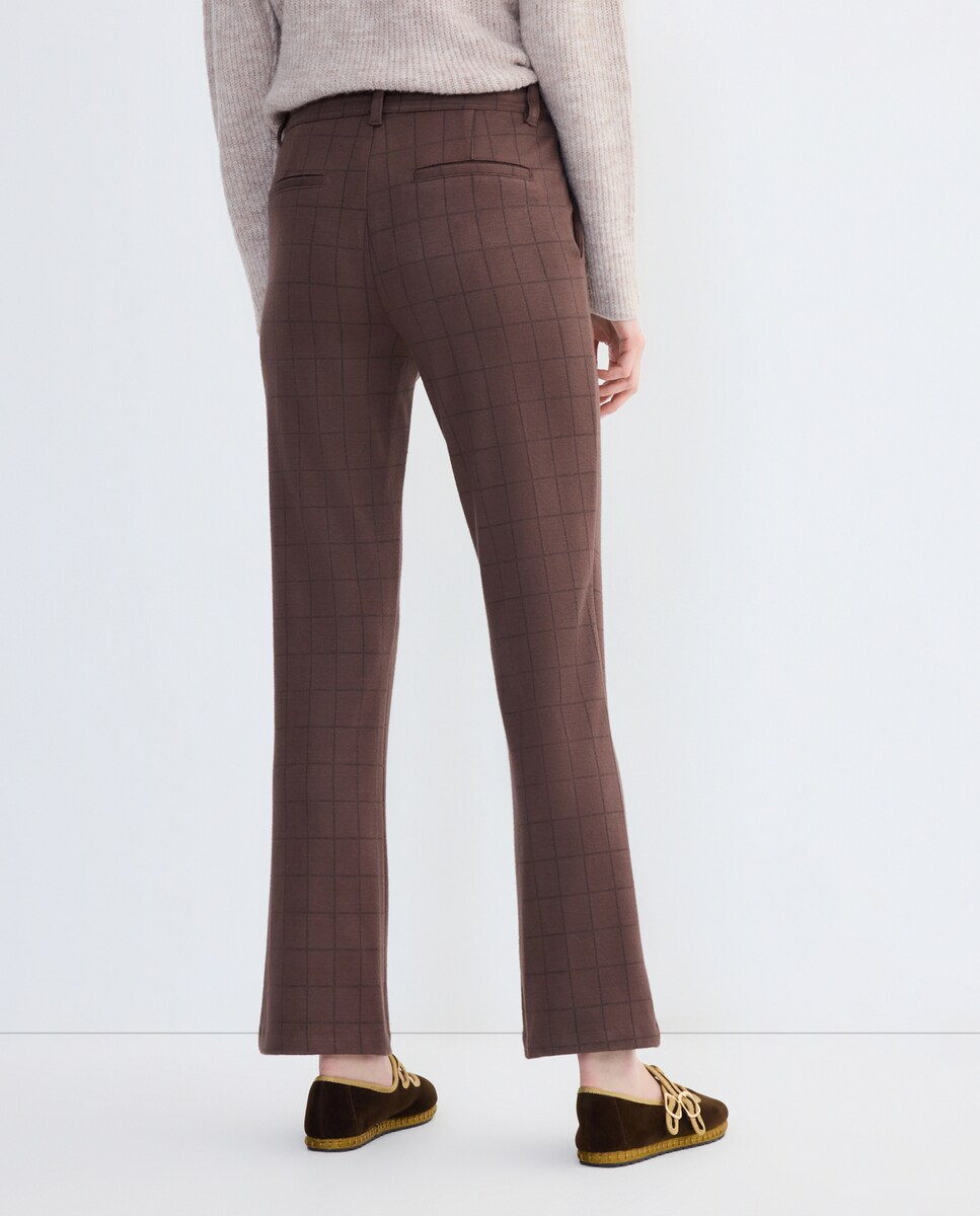 Pantalón mujer de punto recto Azul-3