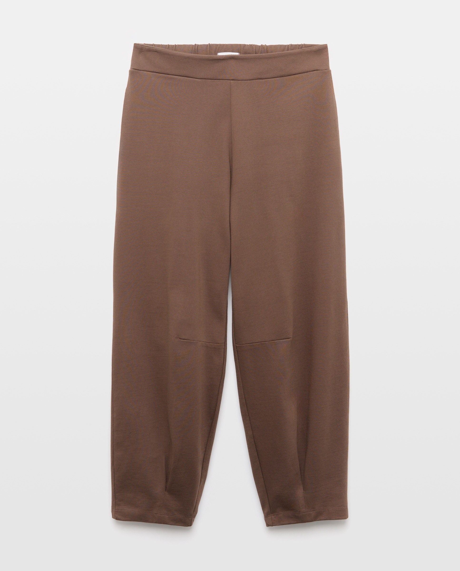 Pantalón de punto de mujer ancho Marrón-4
