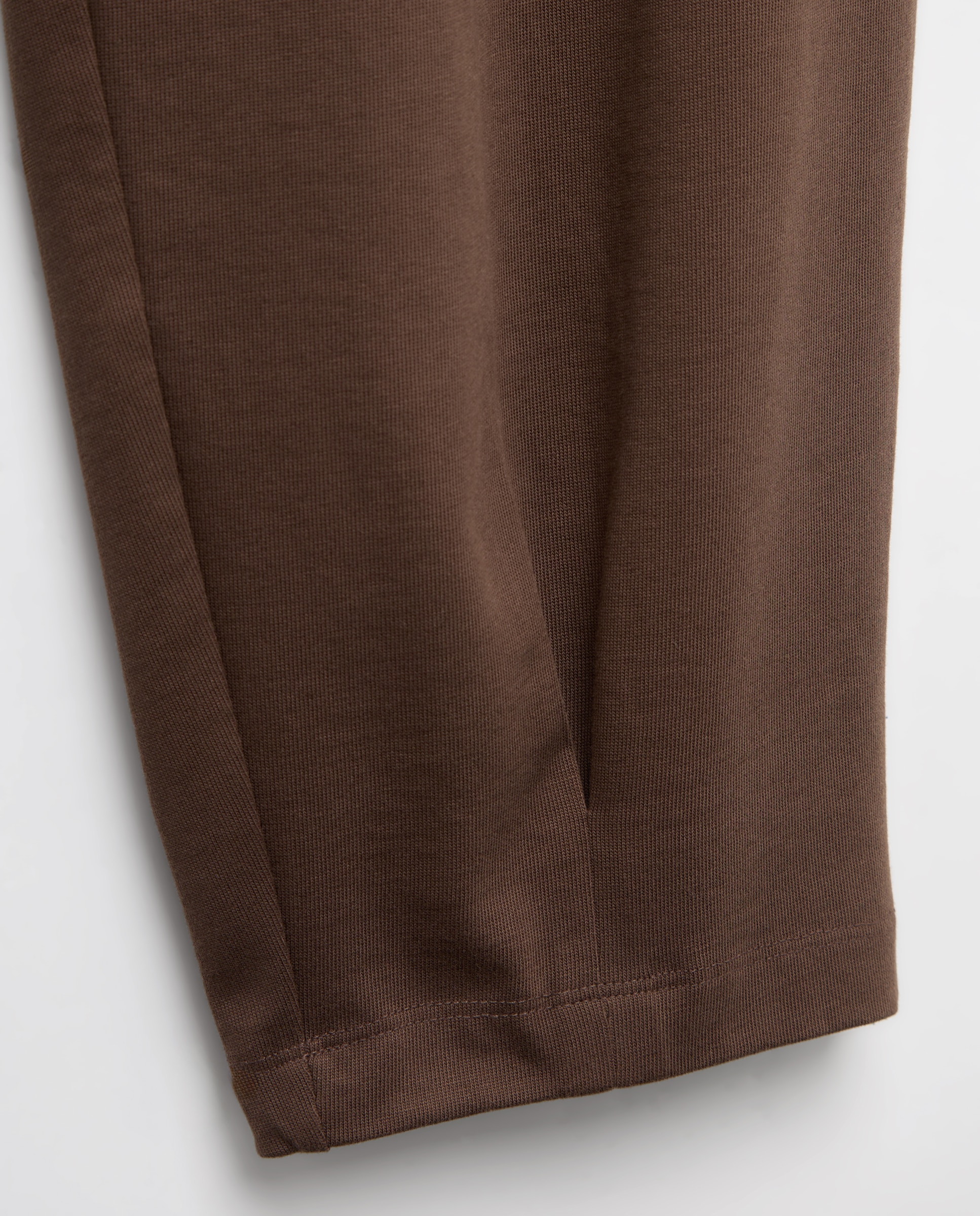 Pantalón de punto de mujer ancho Marrón-5