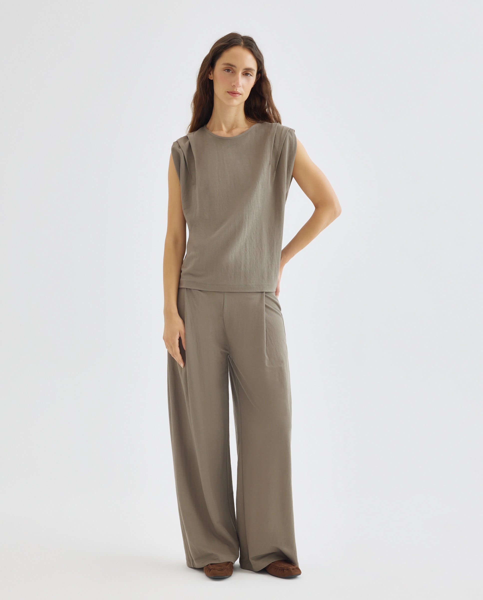 Imagen 0 de Pantalon de punto de mujer ancho