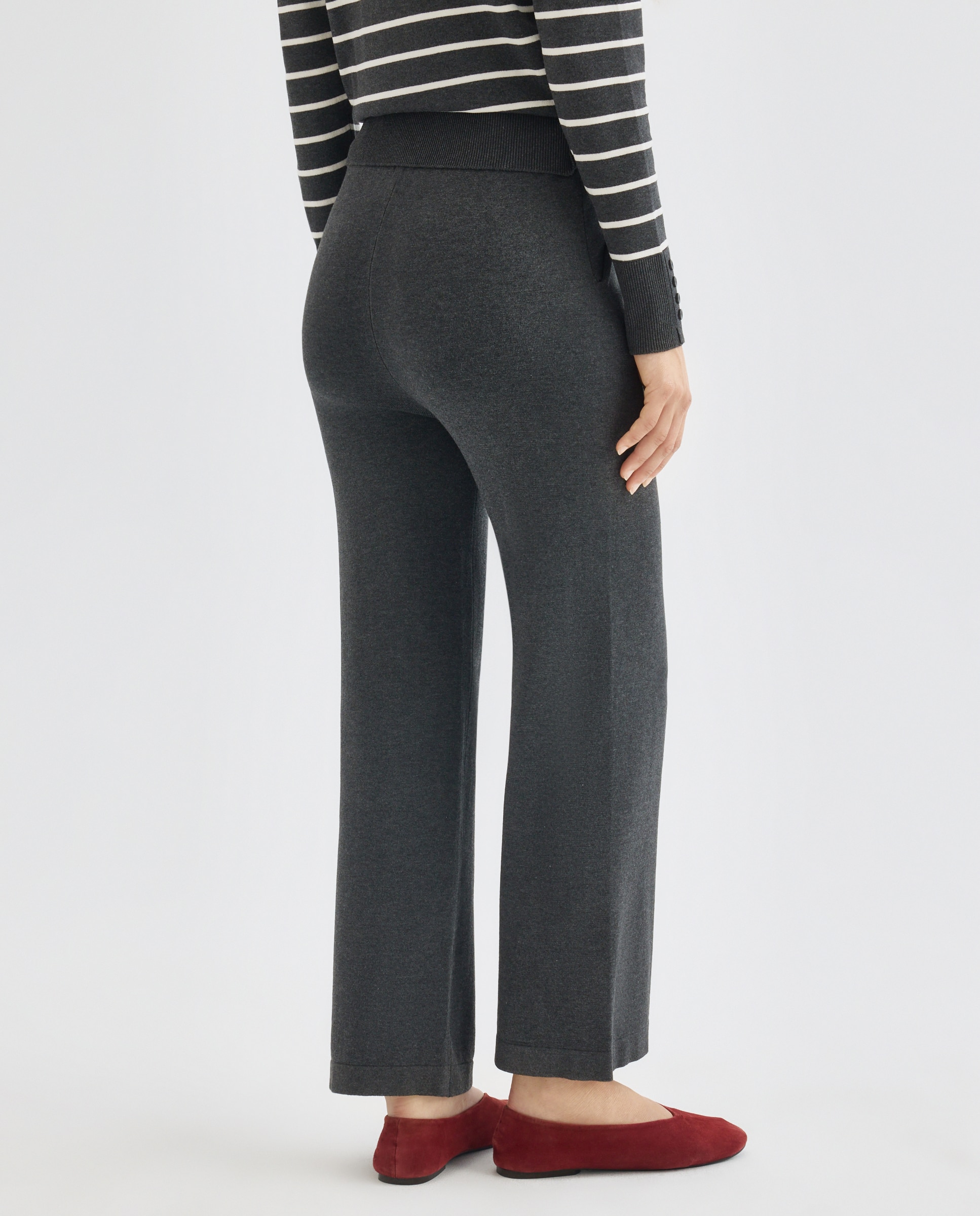 Pantalon de punto de mujer con bolsillos 830 Antracita-3