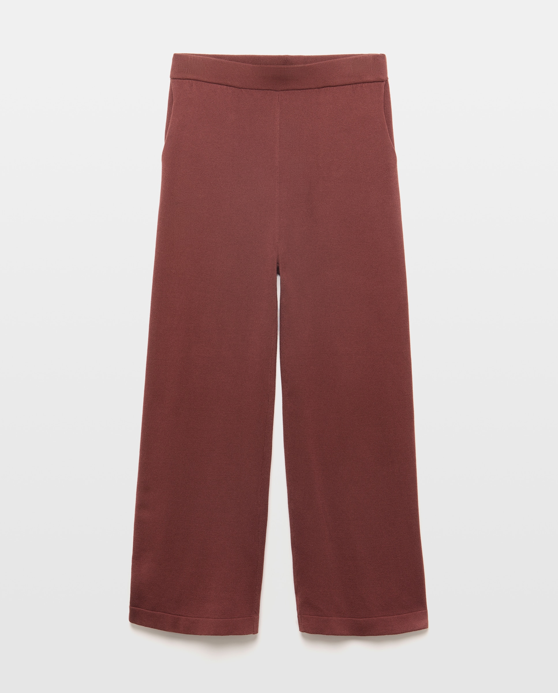 Pantalon de punto de mujer con bolsillos 770 Terracota-4