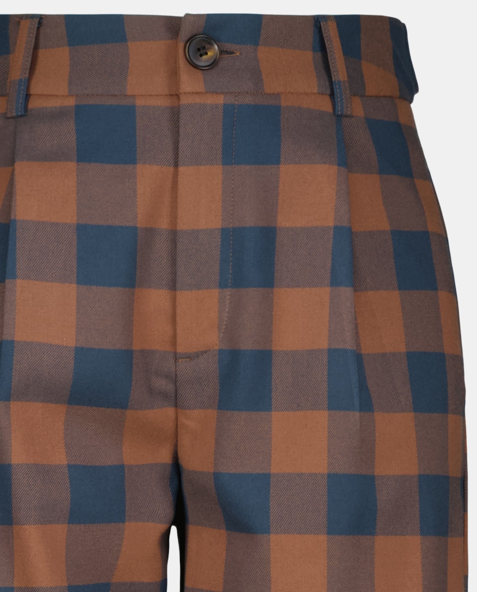 Pantalón de mujer sastrero combinado Marrón-5