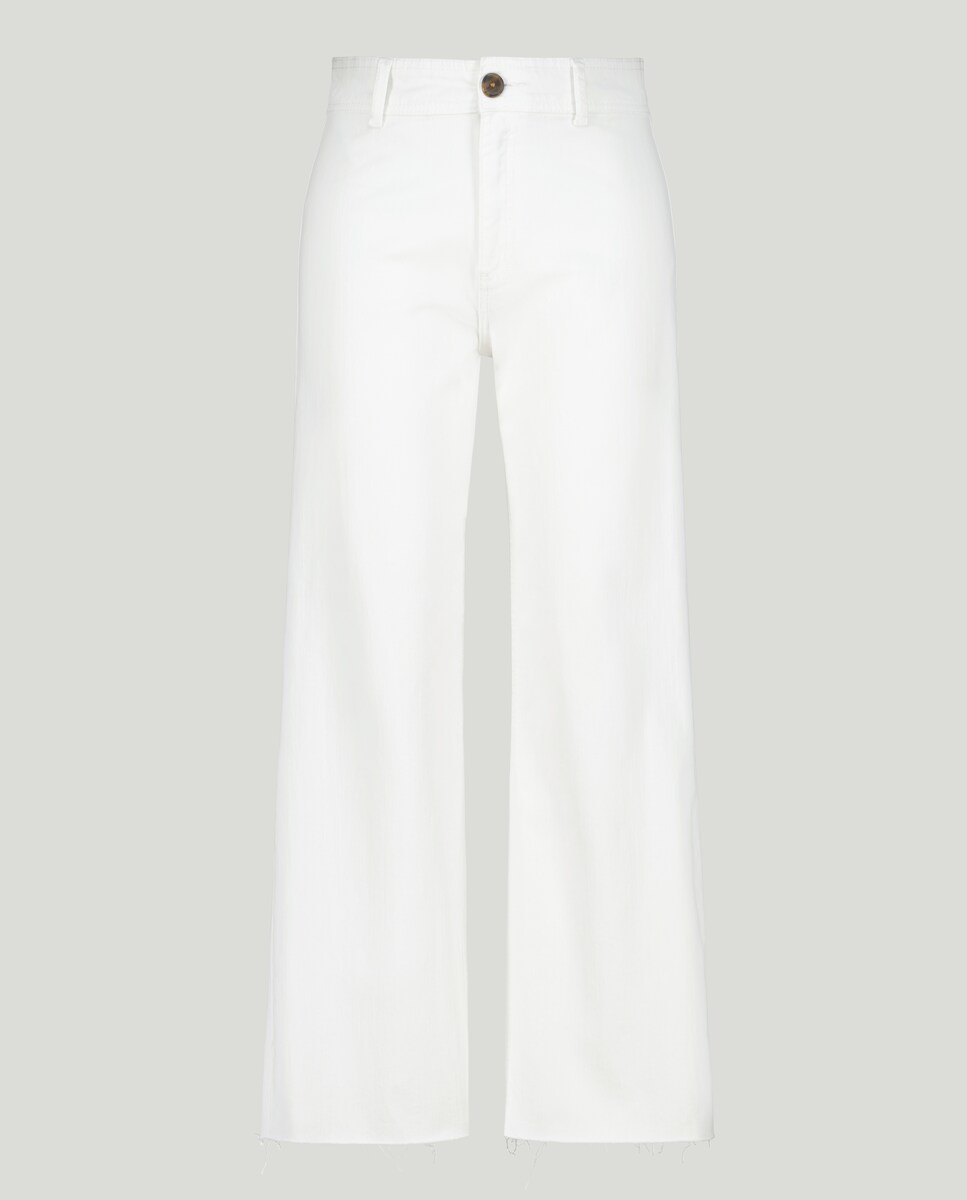 Pantalón culotte de sarga de mujer 120 Crudo-4