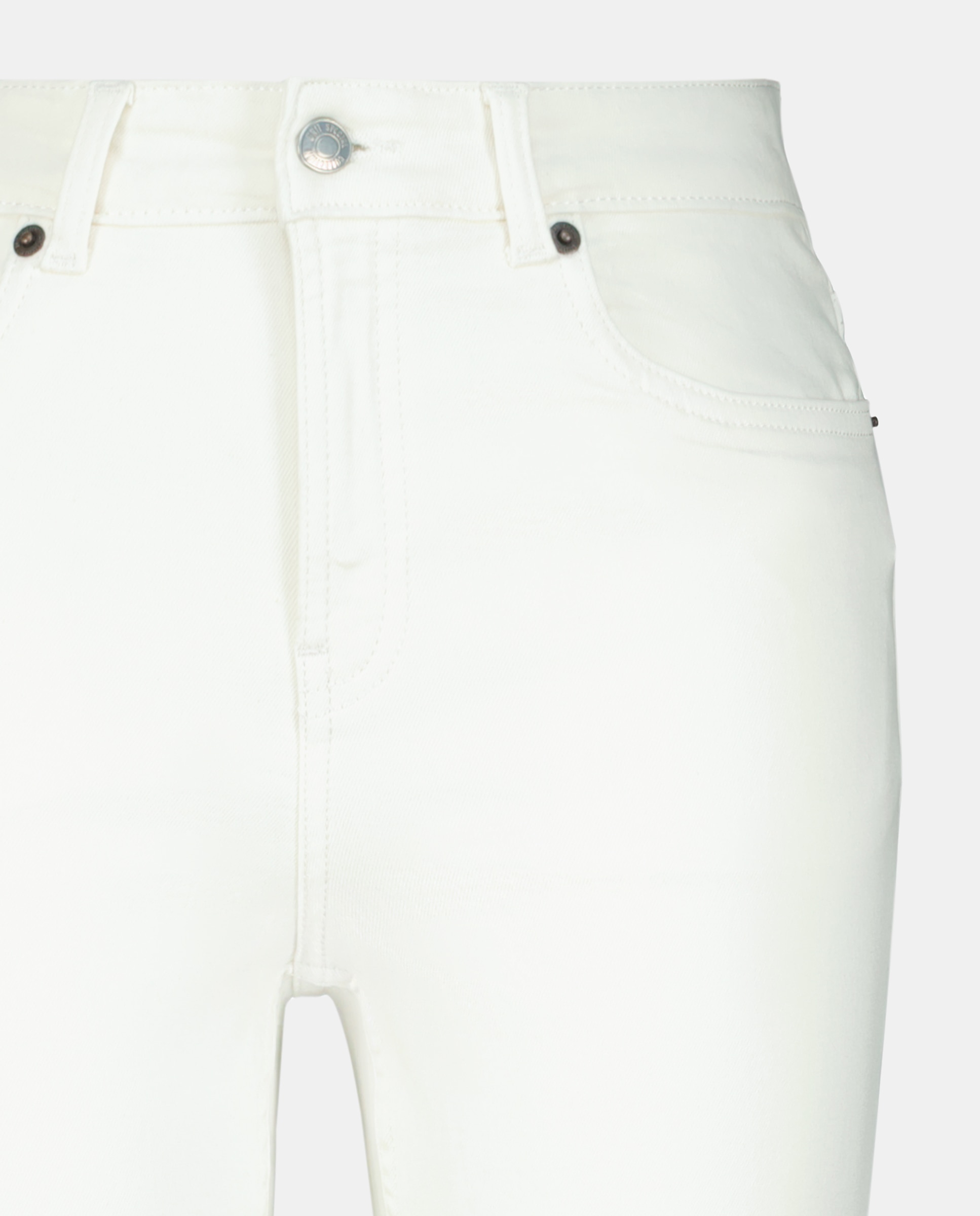 Pantalón cropped flare sarga de mujer Blanco roto-5