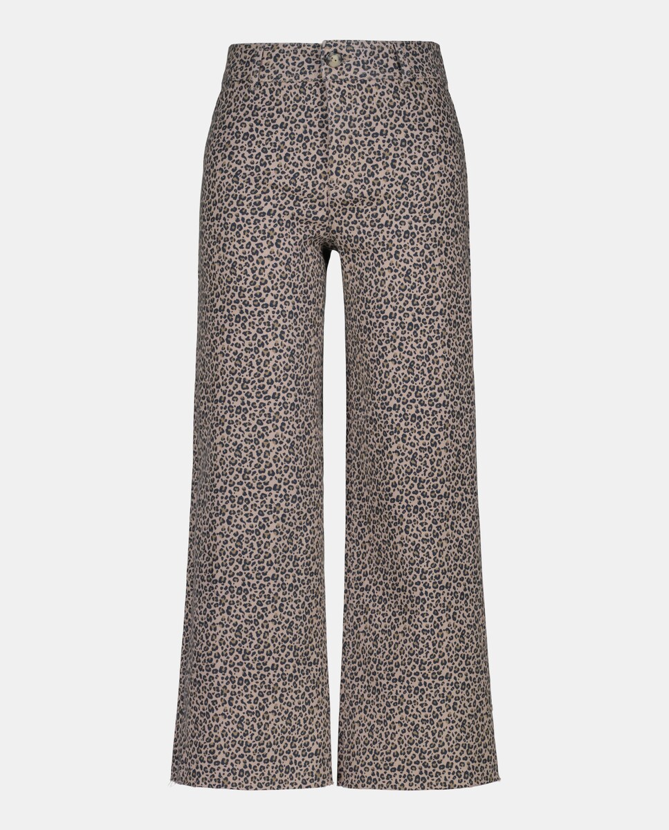 Pantalón culotte animal print de mujer Marrón-4