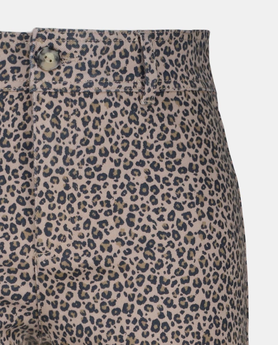 Pantalón culotte animal print de mujer Marrón-5