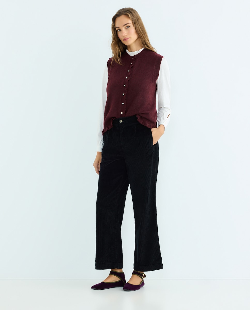 Pantalón palazzo de mujer Negro-1