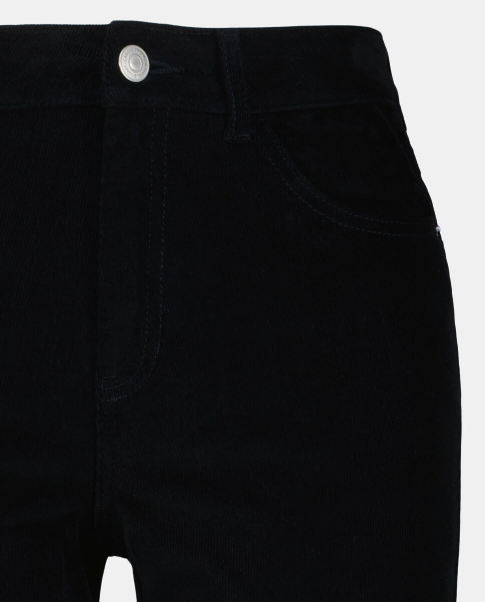 Pantalón 5 bolsillos de pana de mujer Negro-5