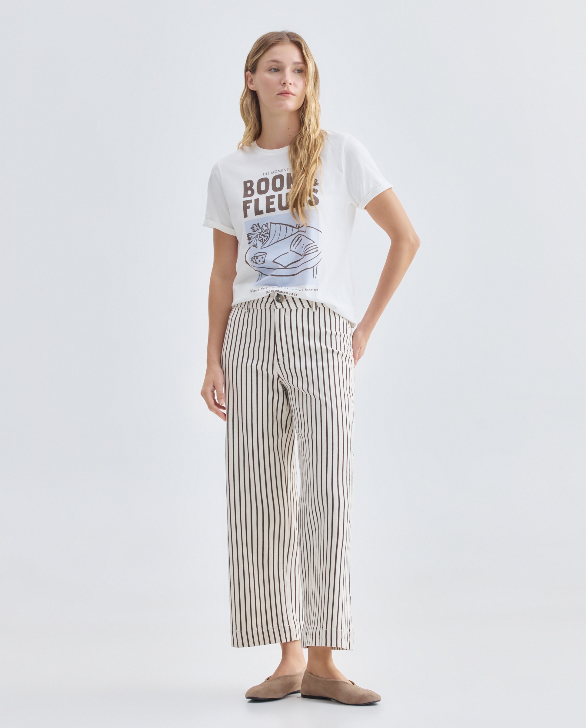 Imagen 0 de Pantalón de mujer culotte de rayas