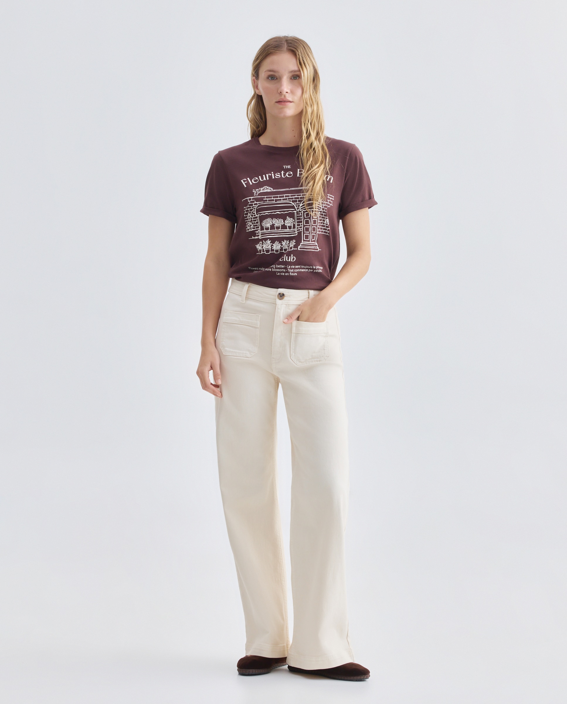 Imagen 0 de Pantalón de mujer wide-leg con bolsillos