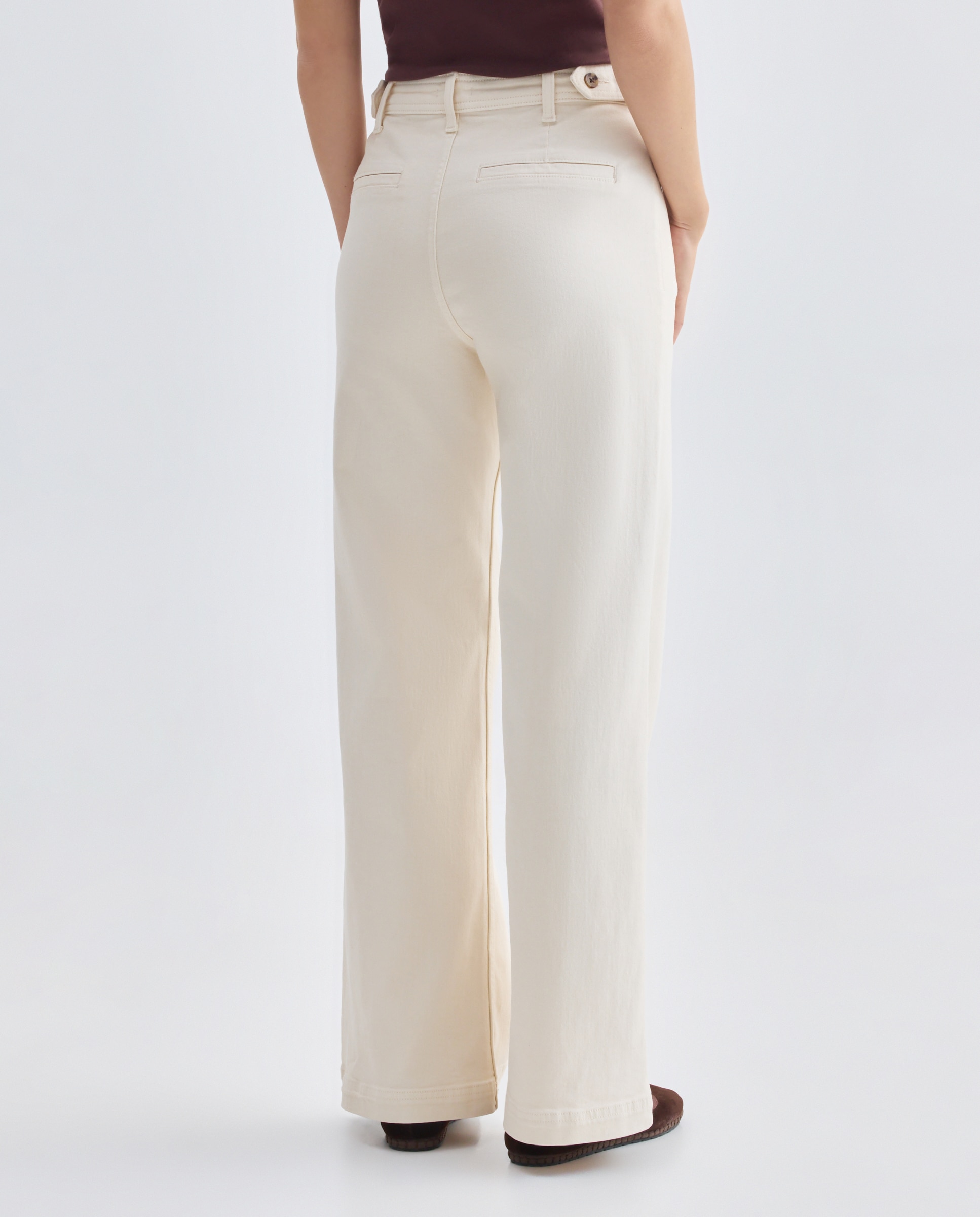 Pantalón de mujer wide-leg con bolsillos 120 Crudo-3