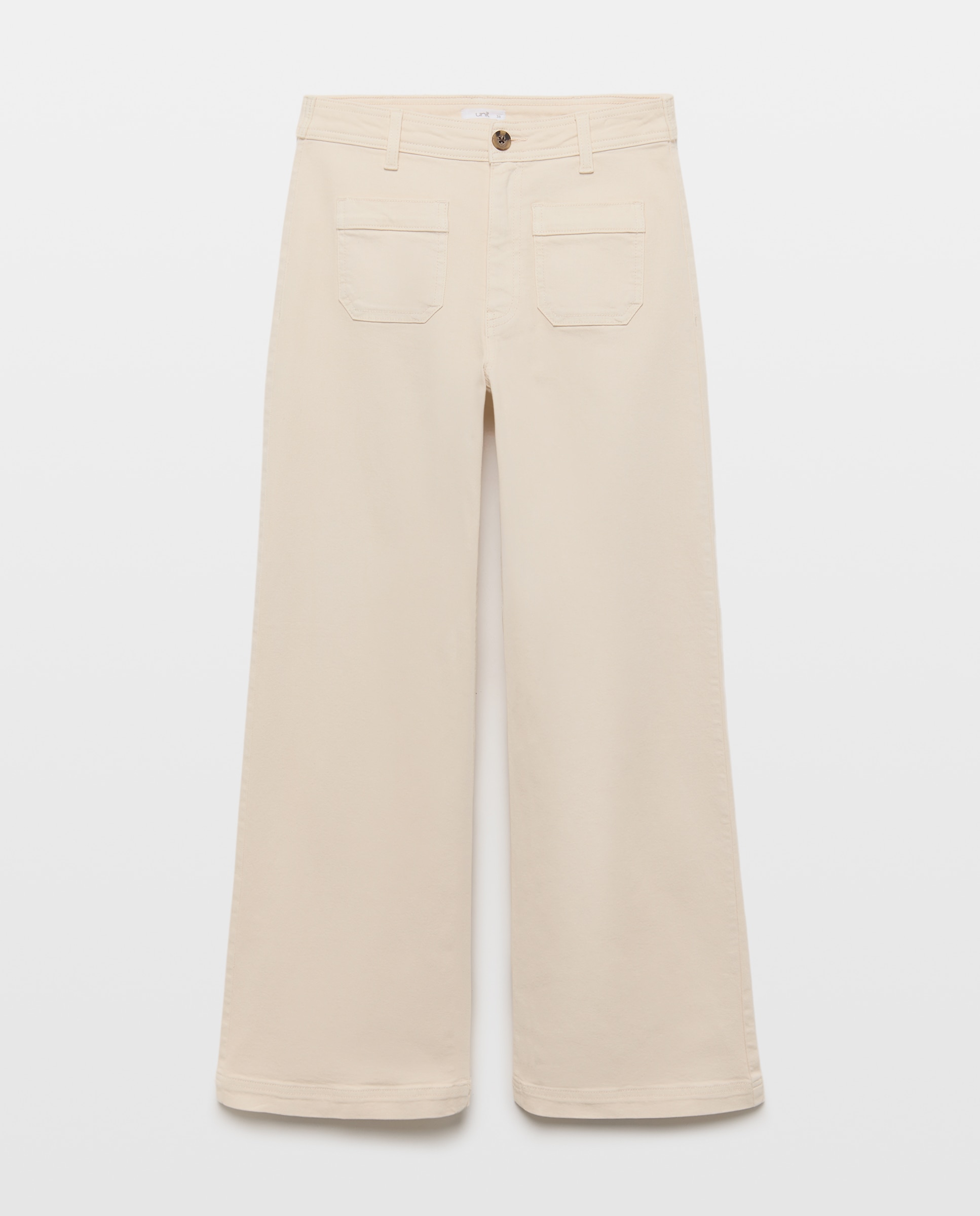Pantalón de mujer wide-leg con bolsillos 120 Crudo-4