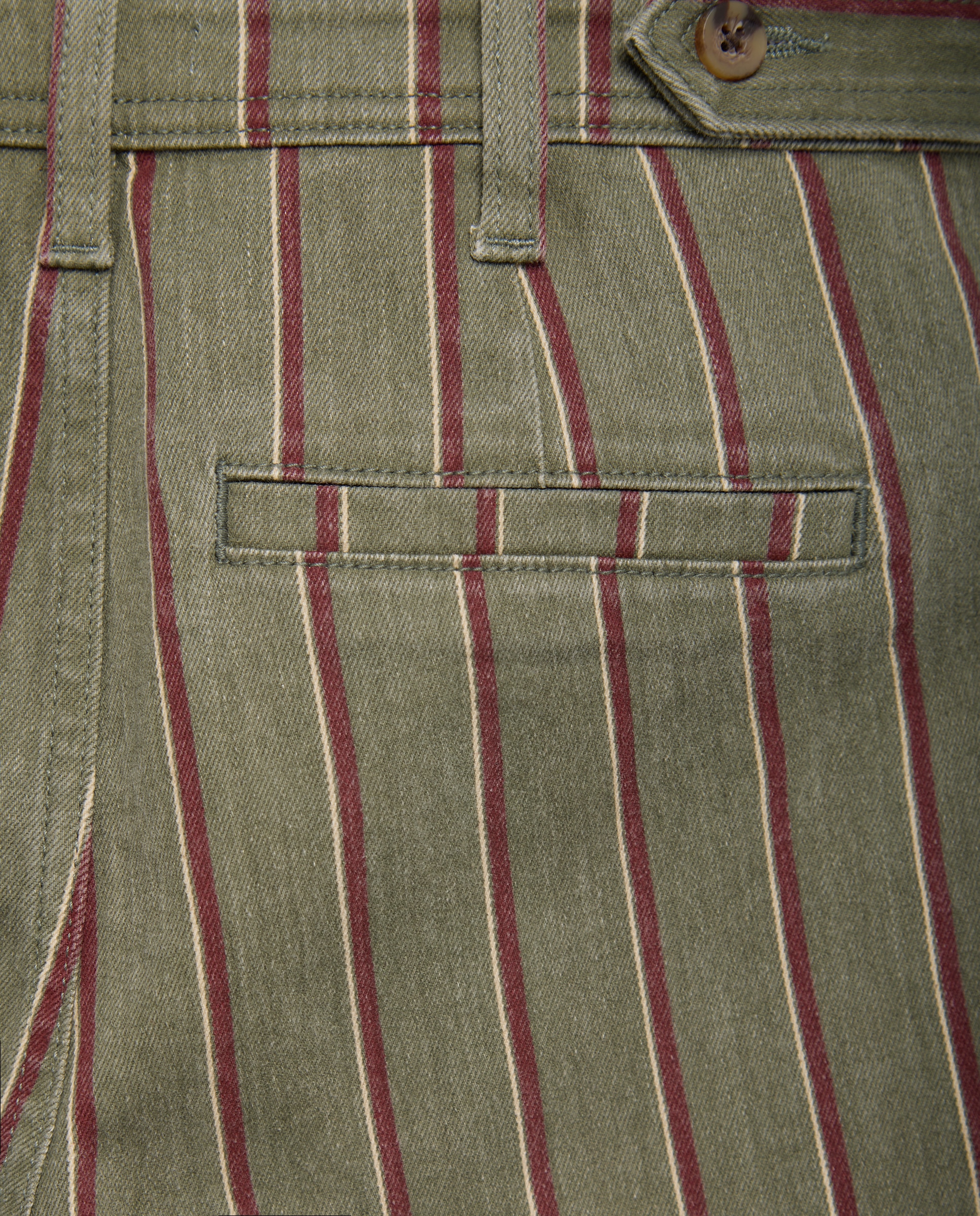 Pantalón de mujer wide-leg con bolsillos de rayas Verde-5