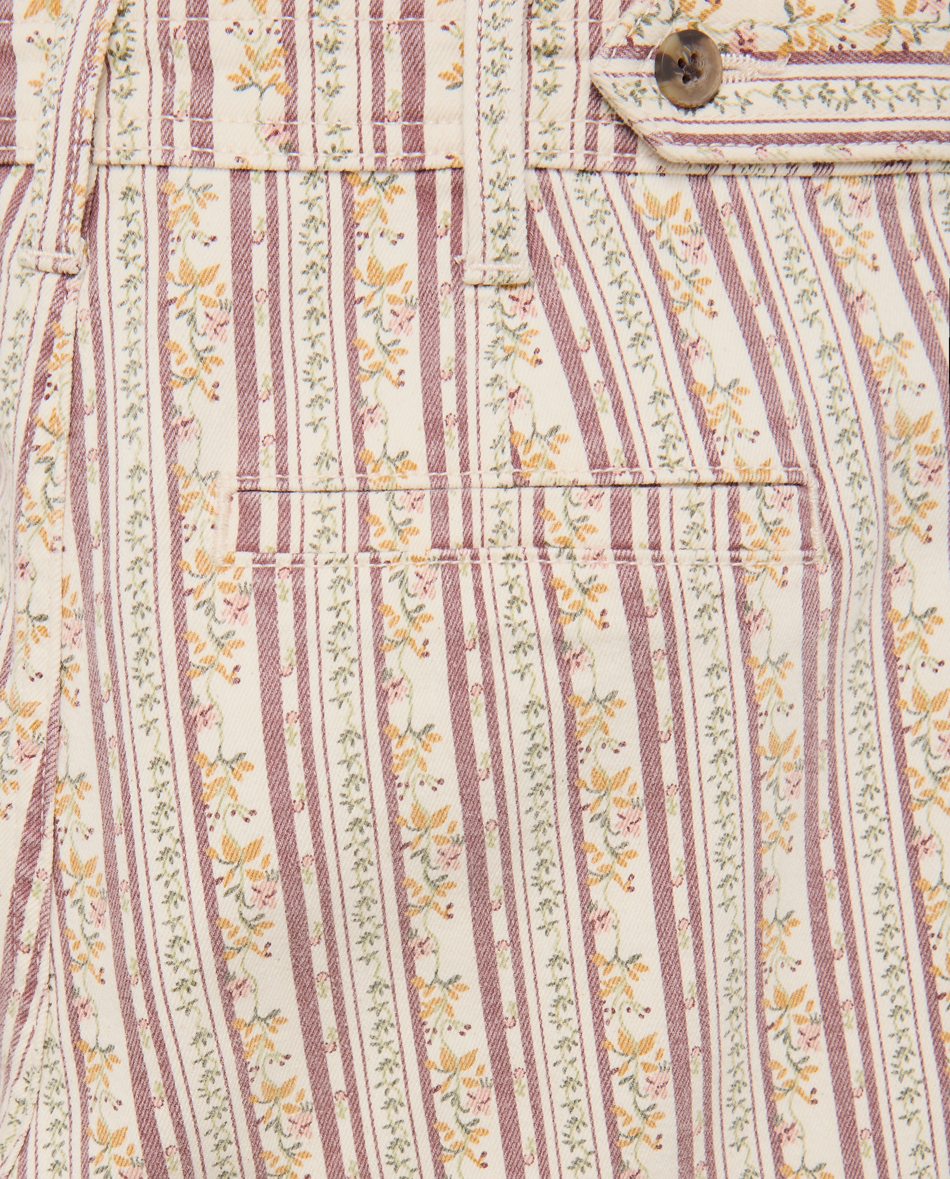 Pantalón de mujer wide-leg con bolsillos estampado Blanco-5
