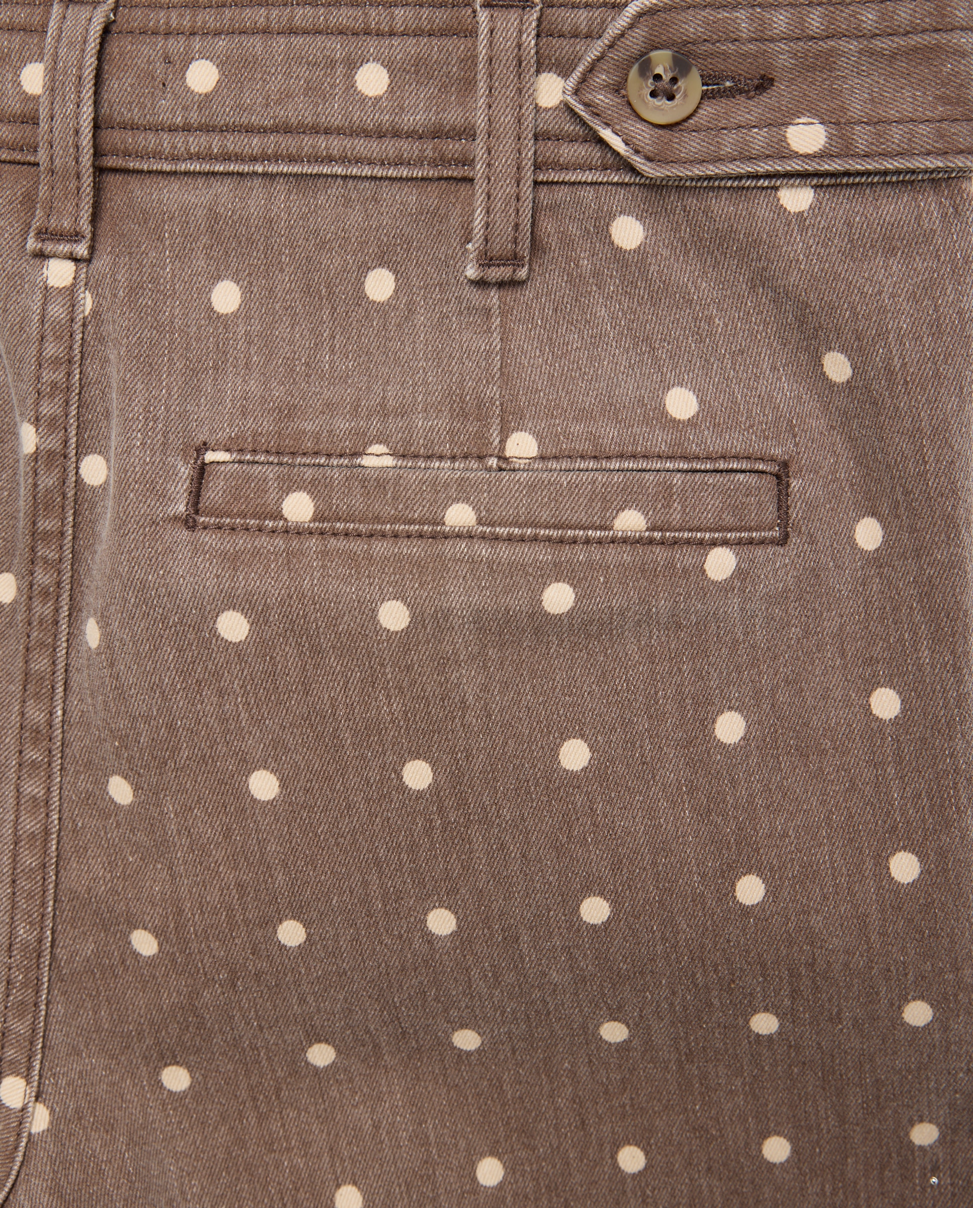 Pantalón de mujer wide-leg con bolsillos estampado Marrón-5
