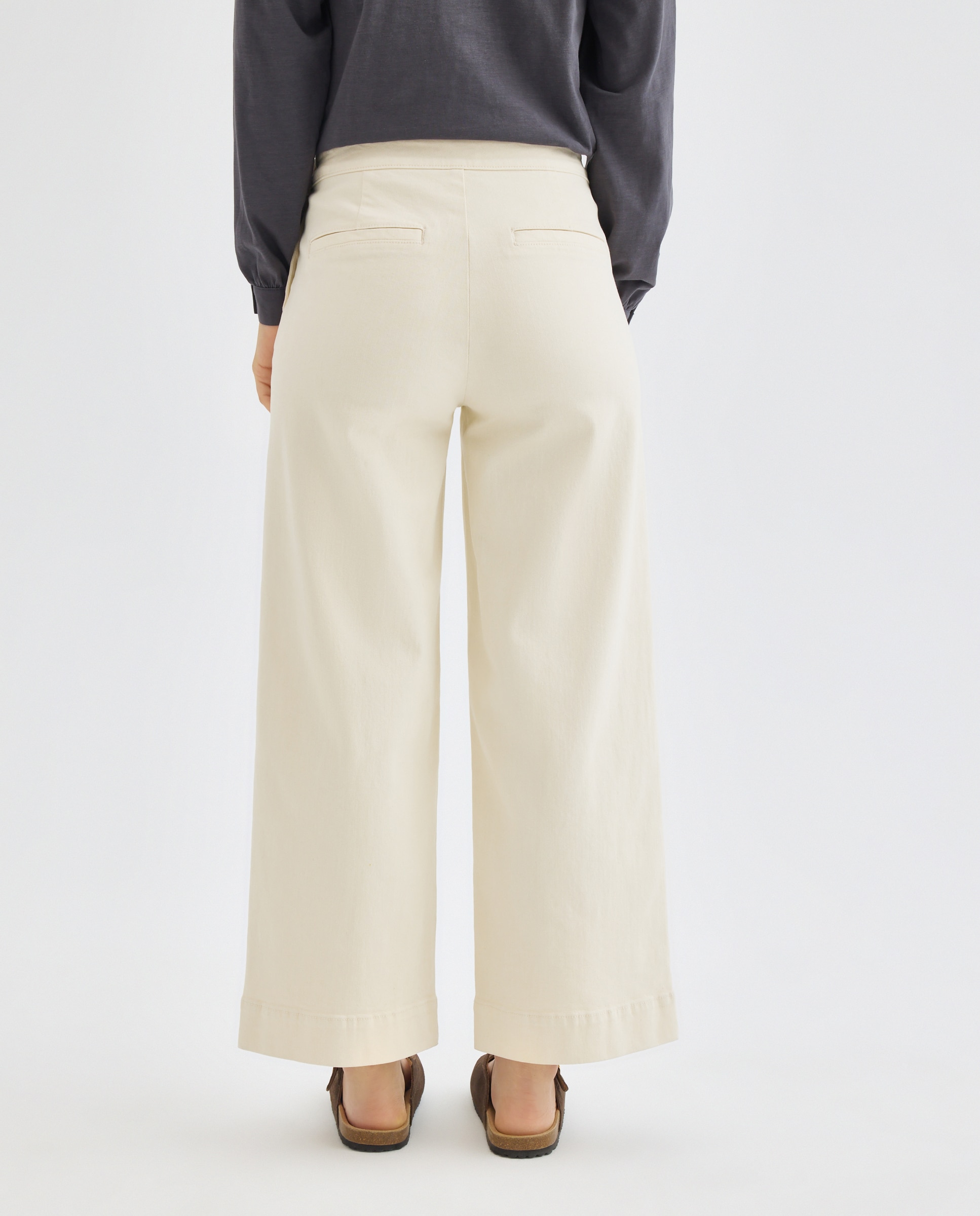 Pantalón de mujer culotte abotonado 120 Crudo-3