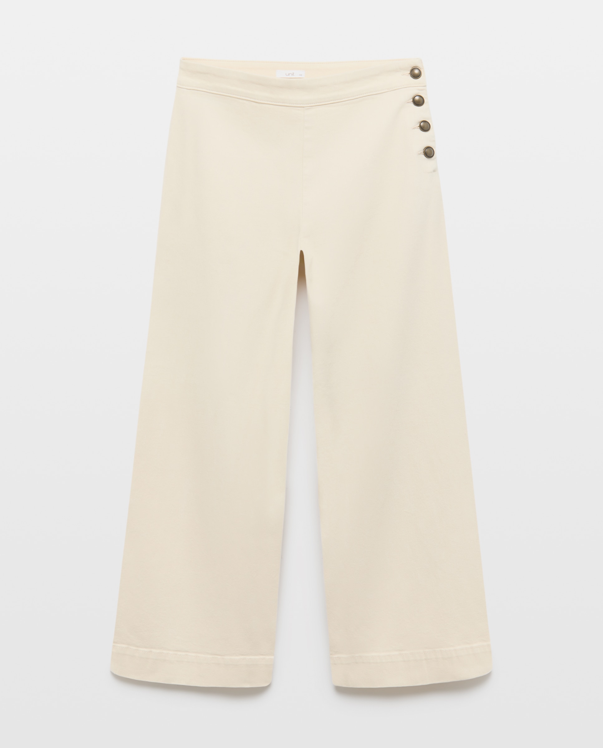 Pantalón de mujer culotte abotonado 120 Crudo-4