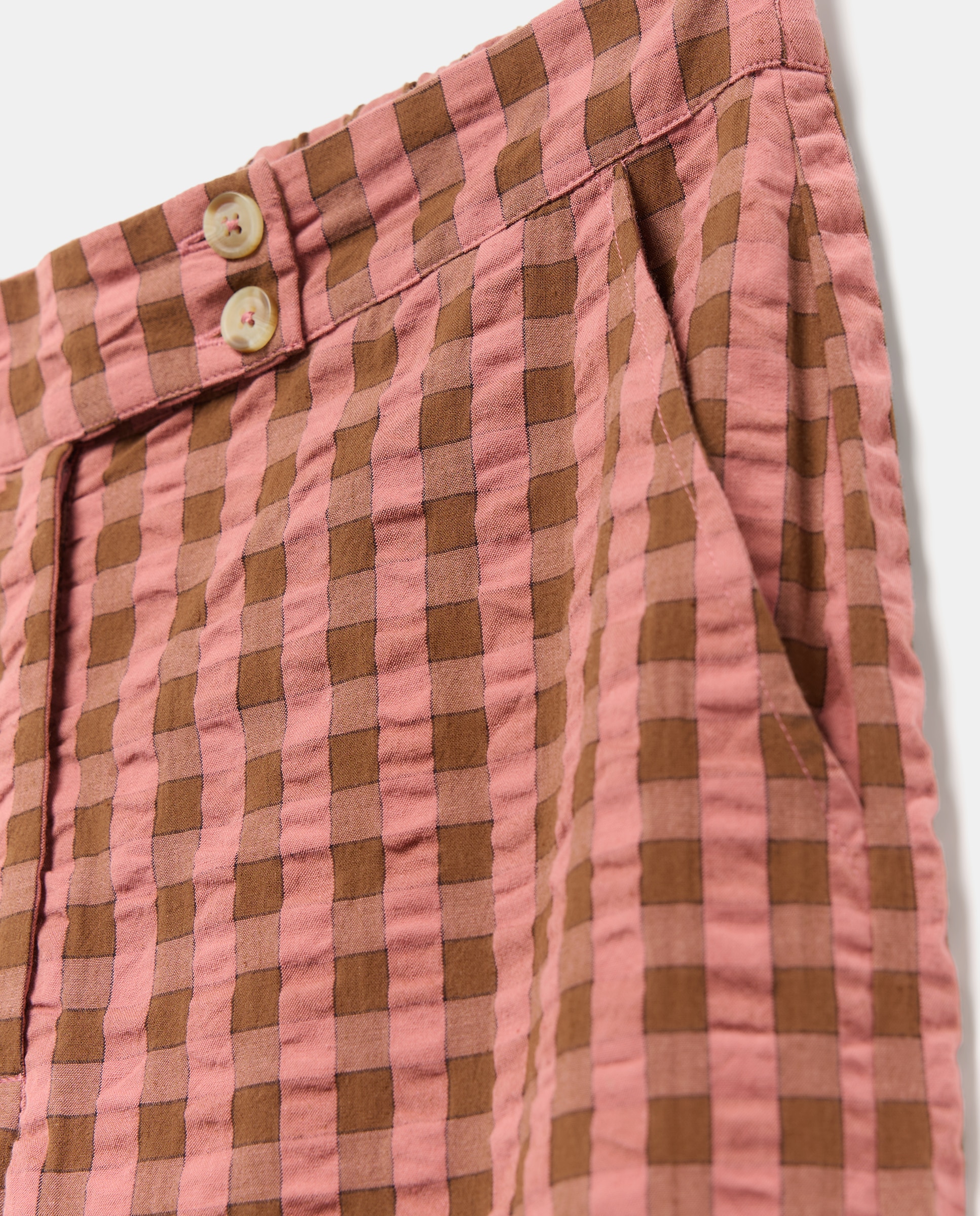 Pantalón de mujer de cuadros total look Marrón-5